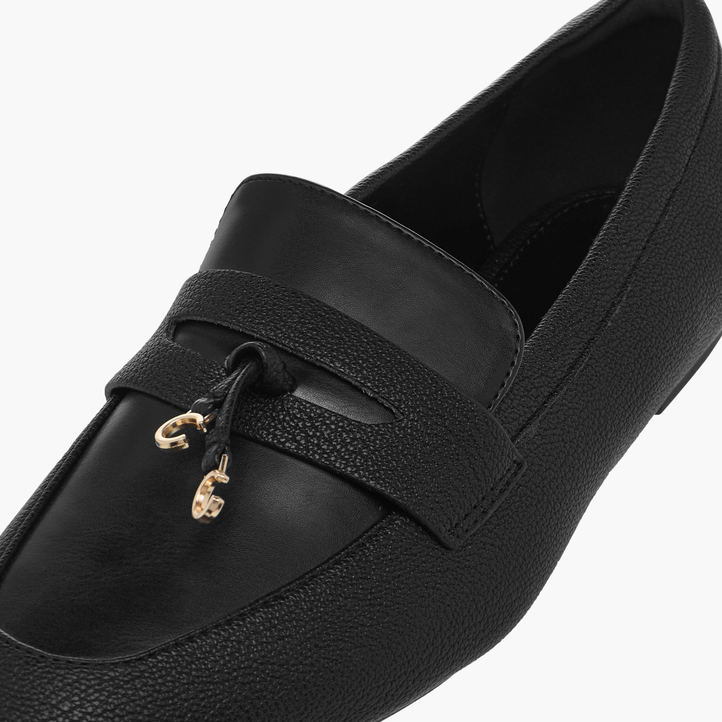 Celeste Women's Solid Slip-On Loafers with Charm Detail-women-shoes-flats-loafers-image-4
