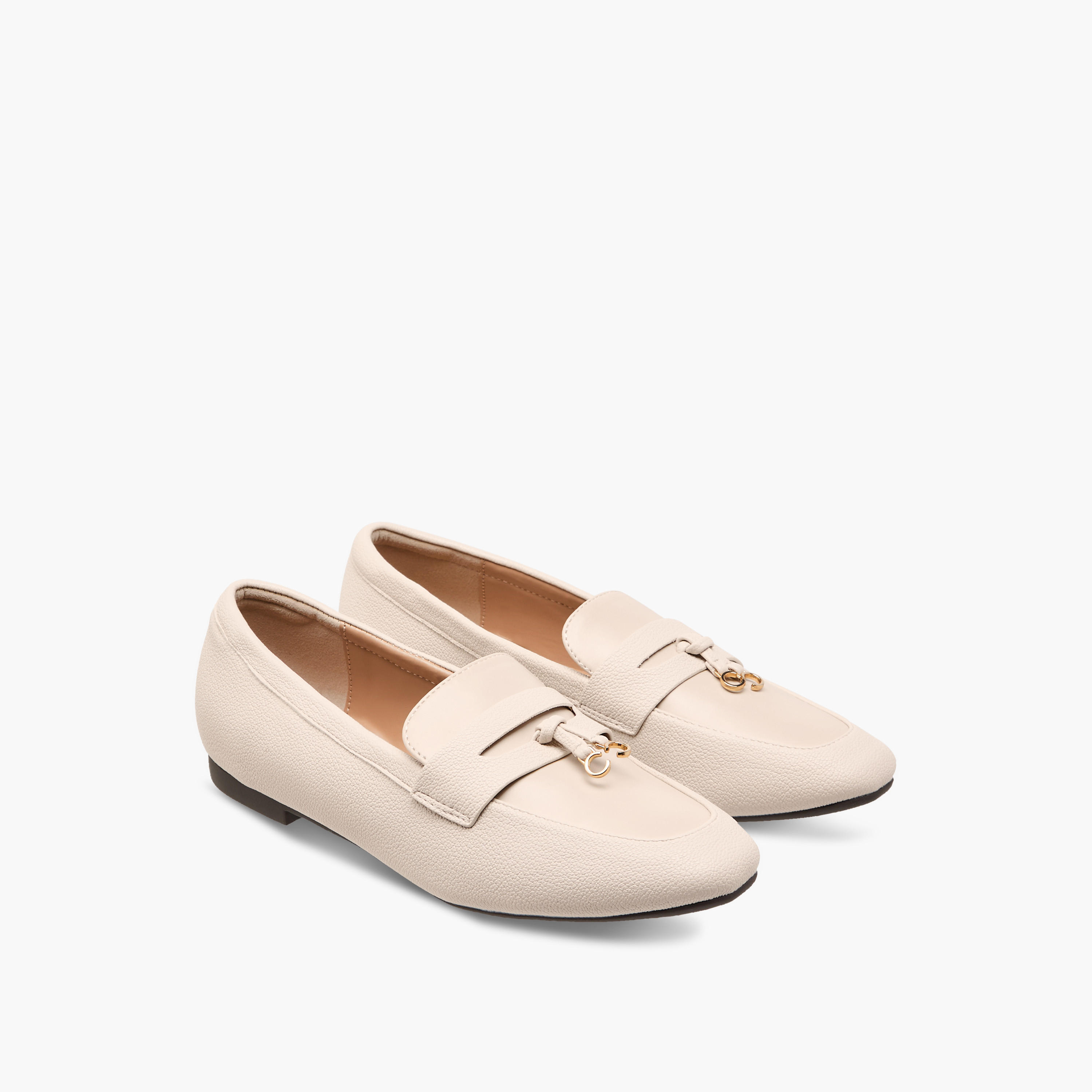 Celeste Women's Solid Slip-On Loafers with Charm Detail-women-shoes-flats-loafers-image-1