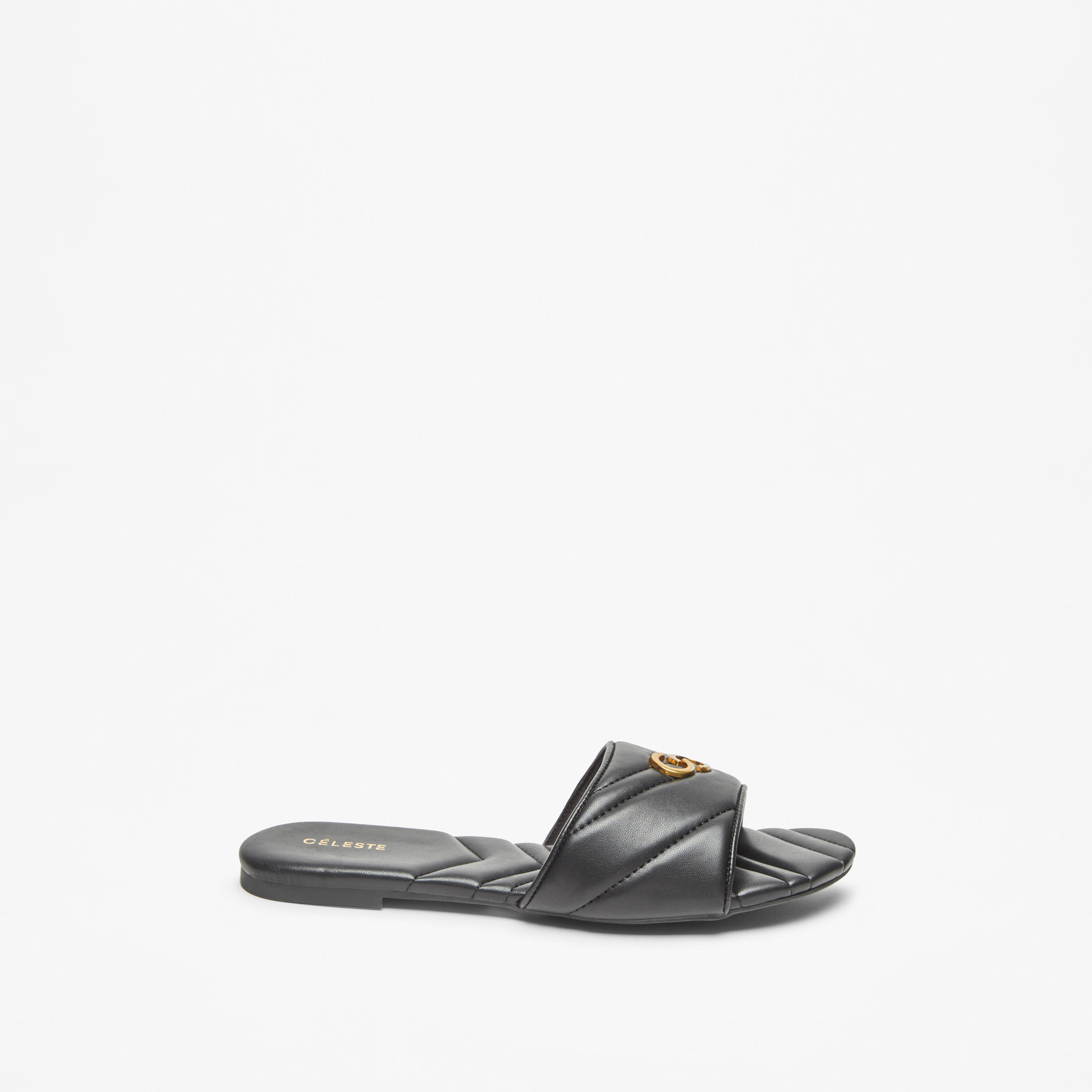 Celeste Women's Quilted Slip-On Sandals with Logo Accent-women-shoes-flats-sandals-image-2