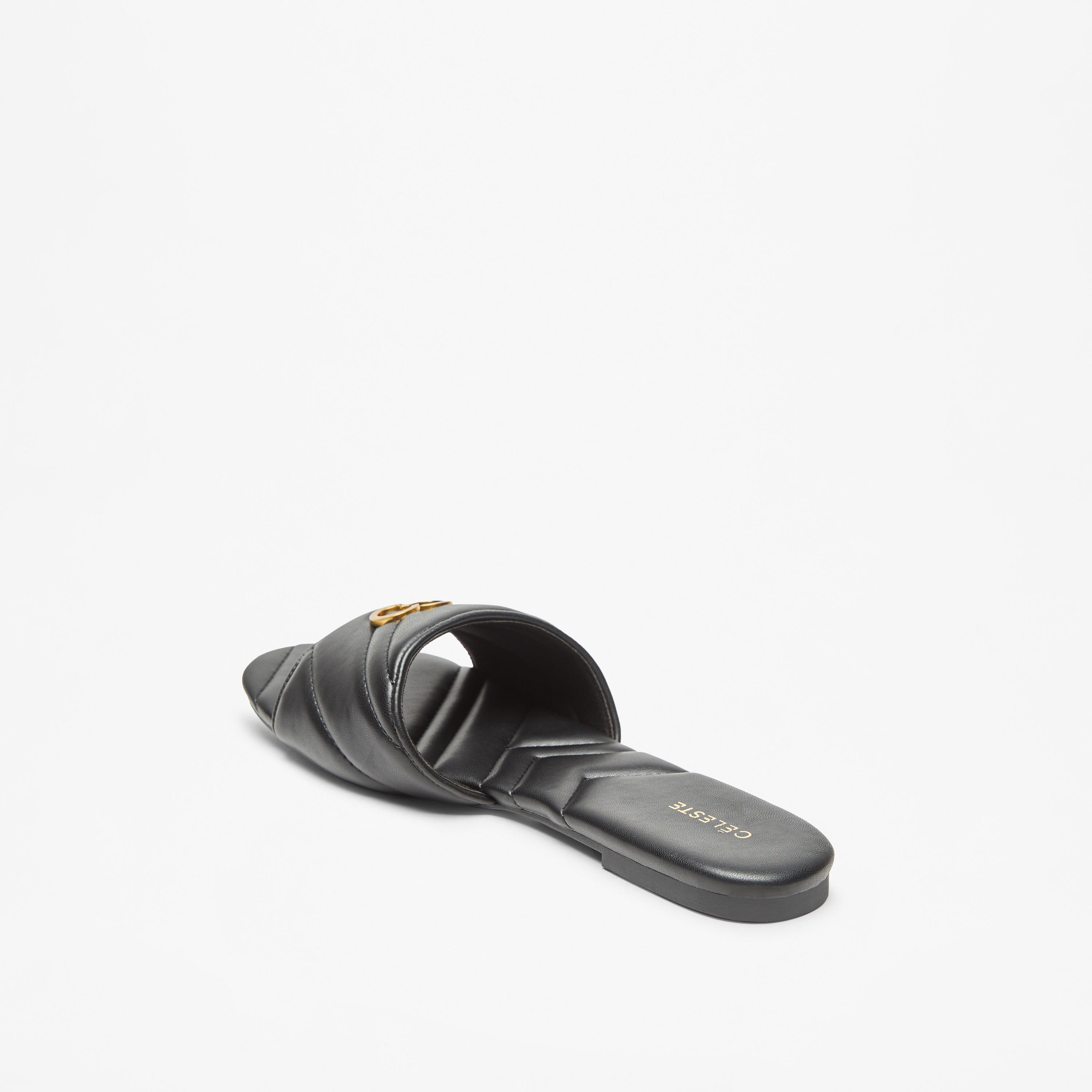 Celeste Women's Quilted Slip-On Sandals with Logo Accent-women-shoes-flats-sandals-image-3