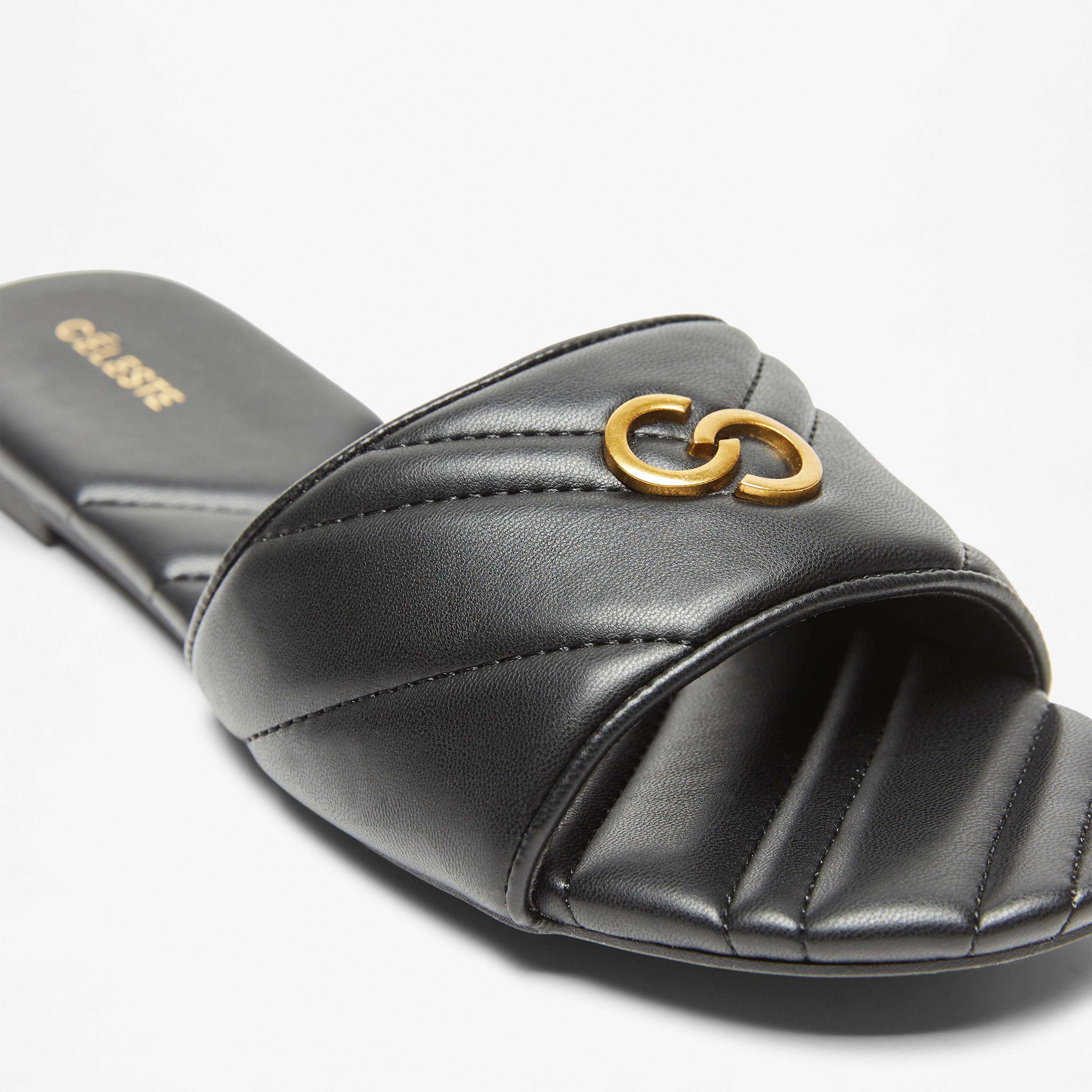 Celeste Women's Quilted Slip-On Sandals with Logo Accent-women-shoes-flats-sandals-image-4