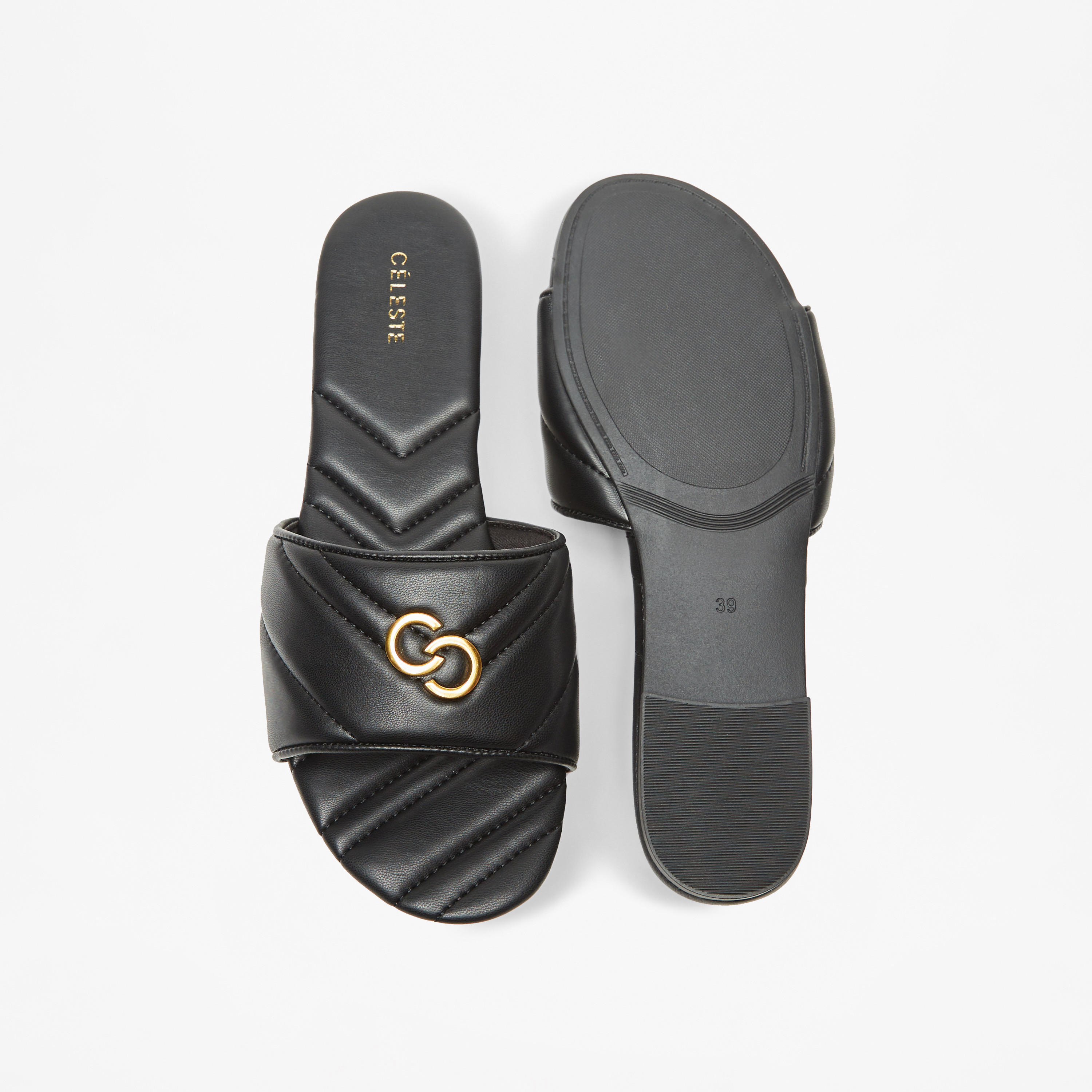 Celeste Women's Quilted Slip-On Sandals with Logo Accent-women-shoes-flats-sandals-image-5