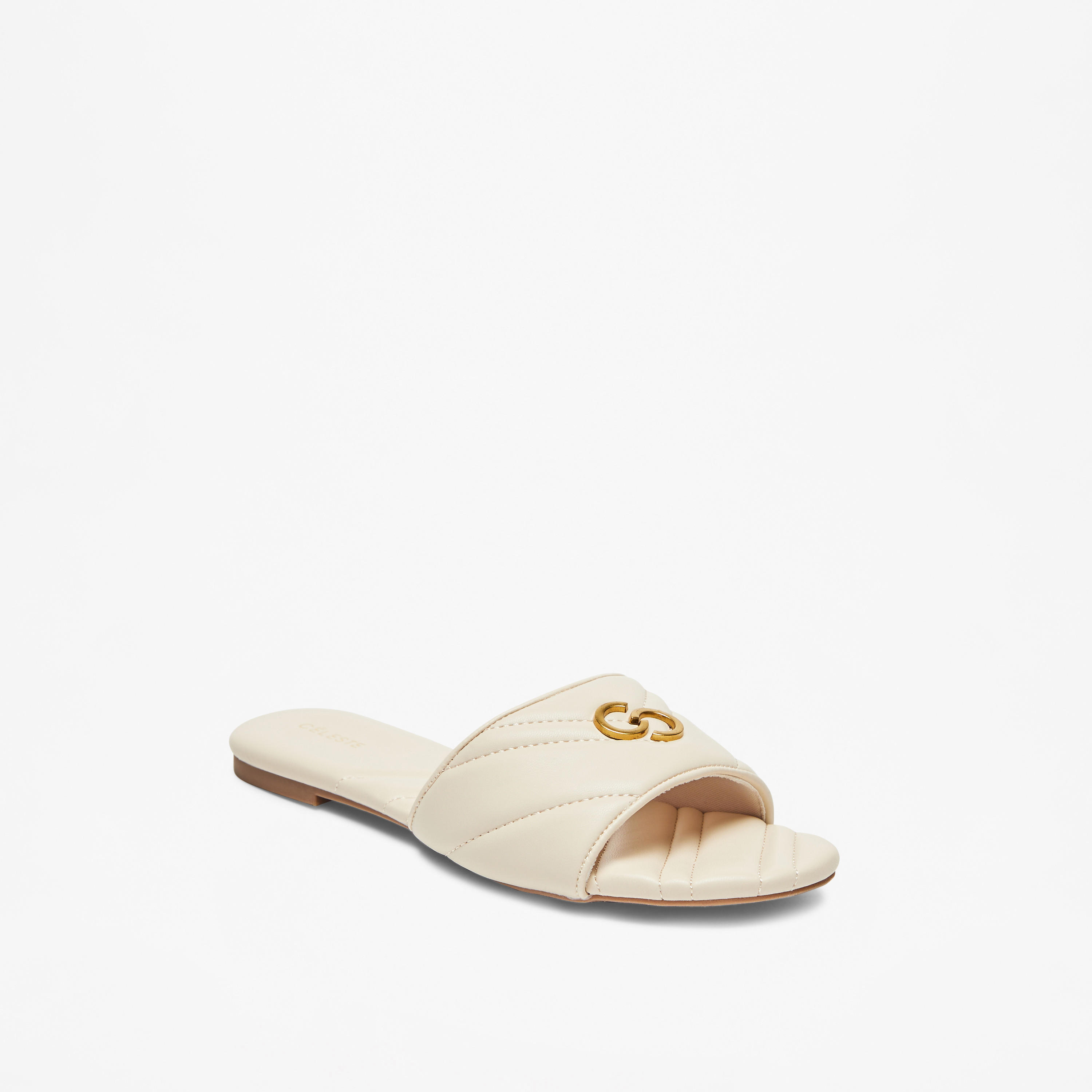 Celeste Women's Quilted Slip-On Sandals with Logo Accent-women-shoes-flats-sandals-image-6