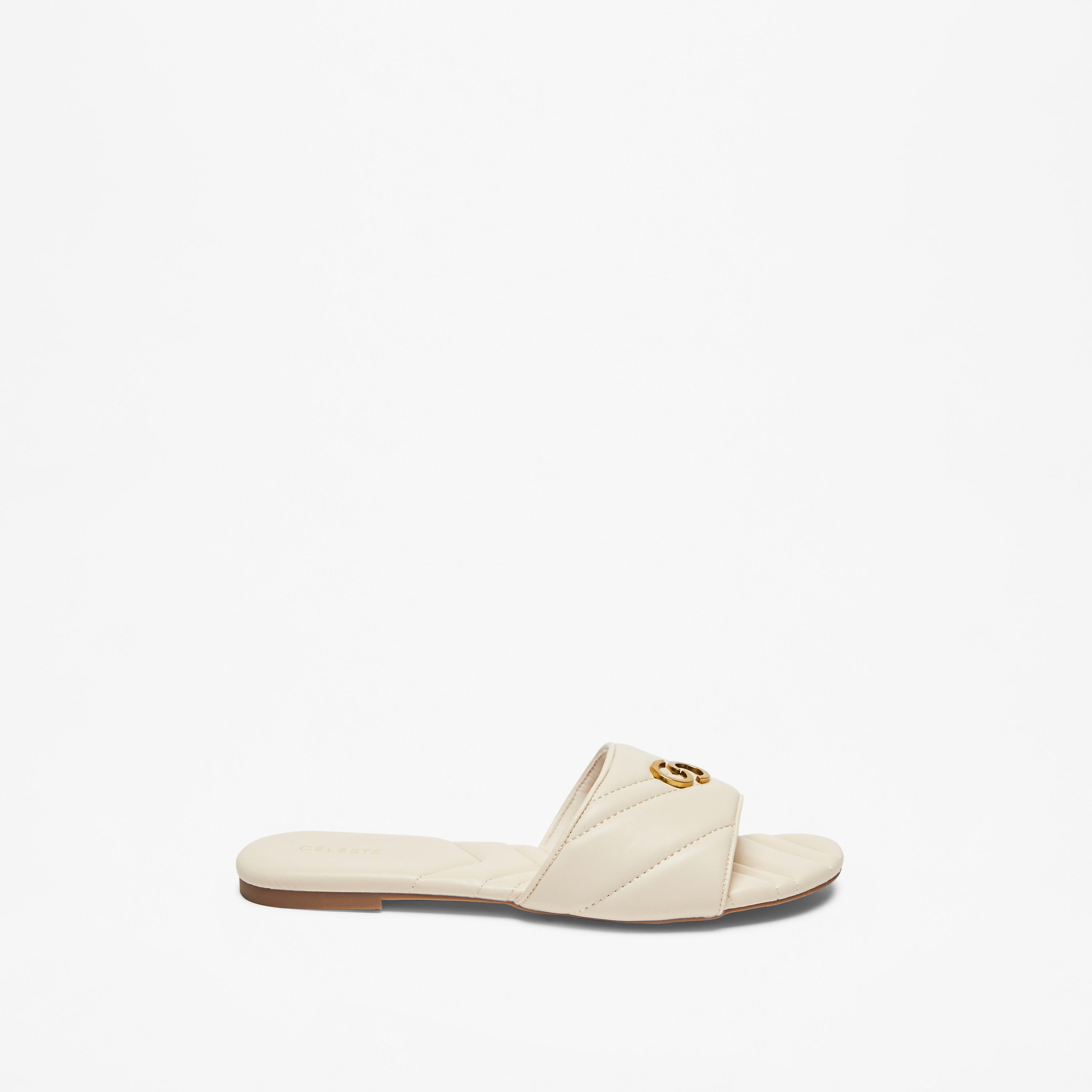 Celeste Women's Quilted Slip-On Sandals with Logo Accent-women-shoes-flats-sandals-image-2
