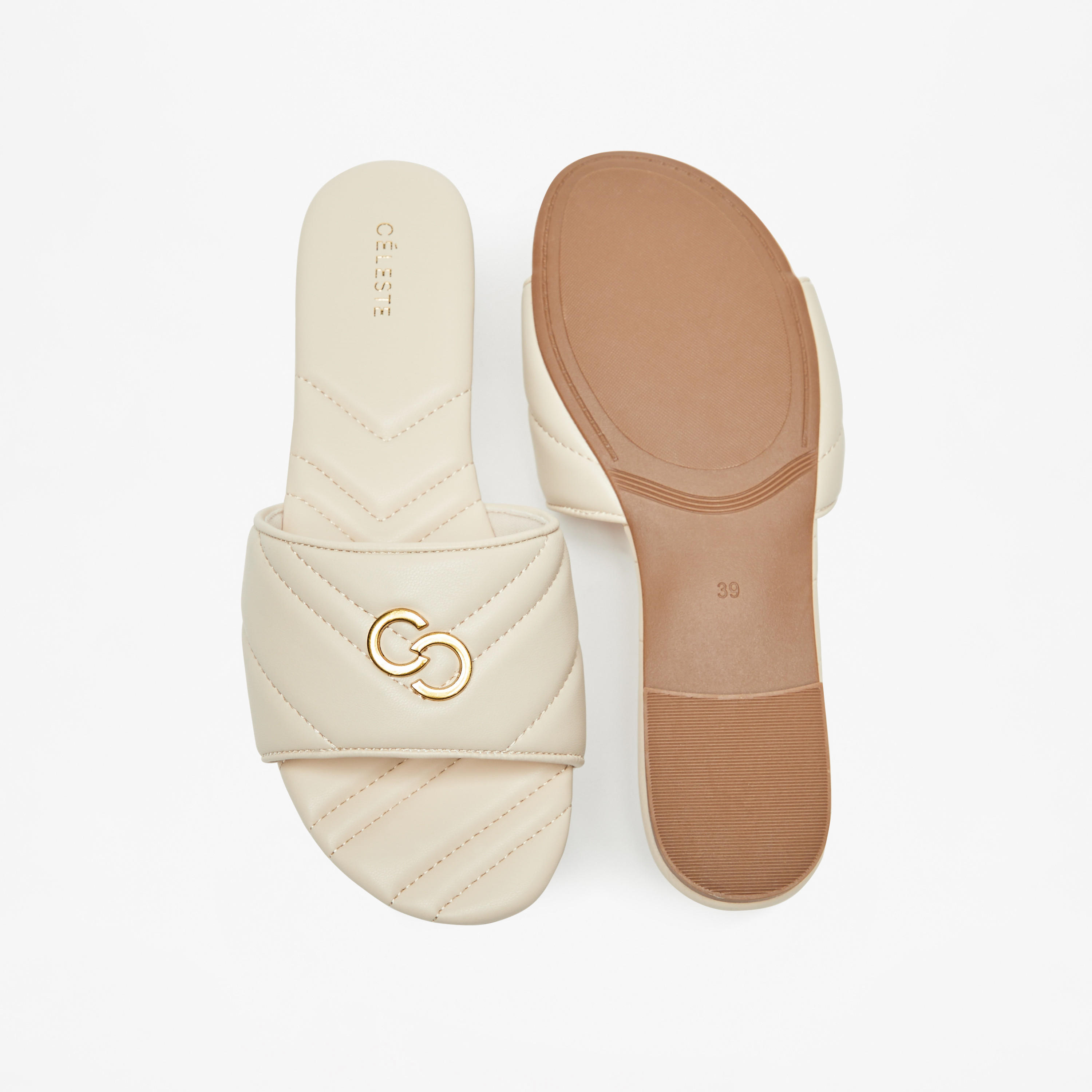 Celeste Women's Quilted Slip-On Sandals with Logo Accent-women-shoes-flats-sandals-image-10