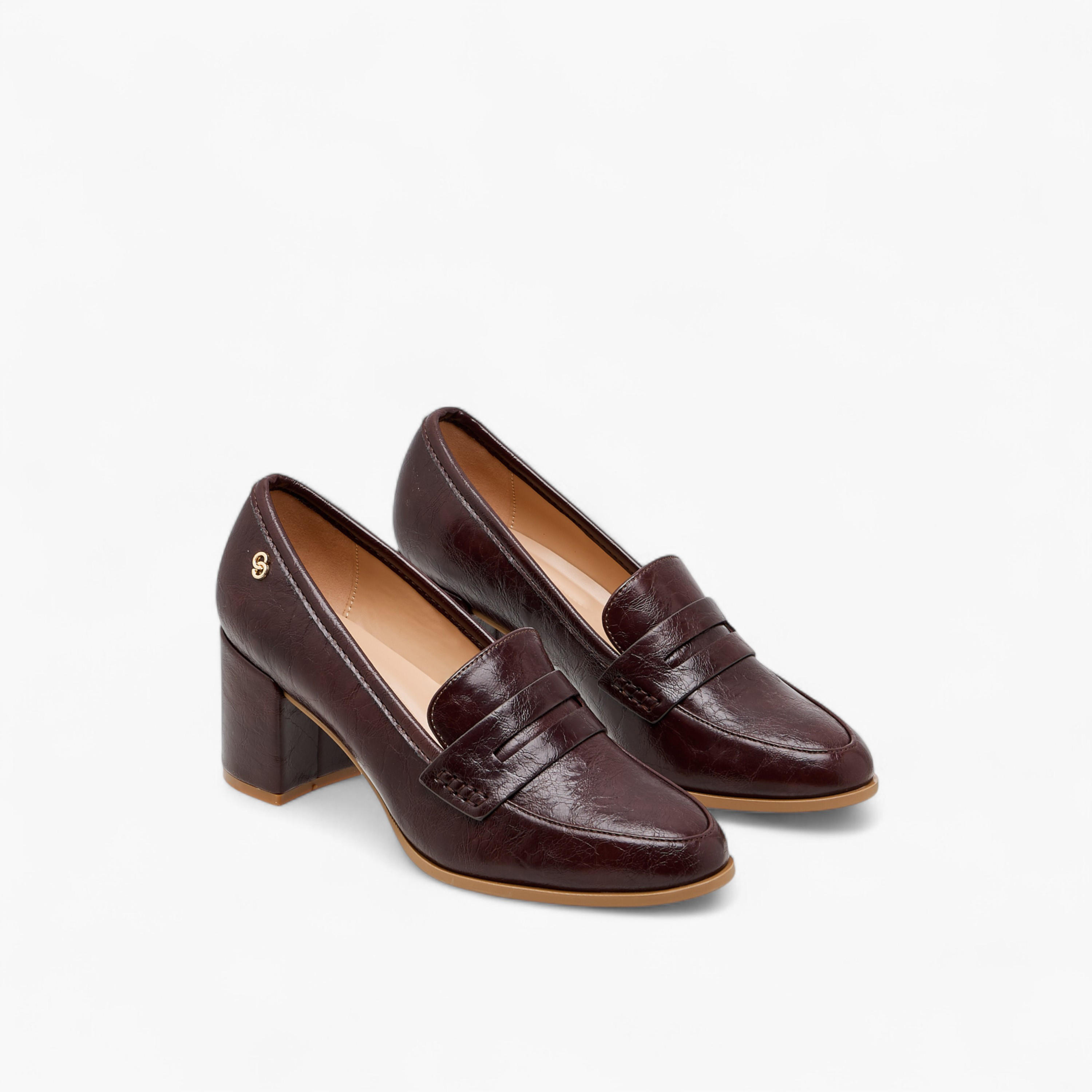 Celeste Women's Textured Slip-On Loafers with Block Heels-women-shoes-loafersandmoccasins-image-1