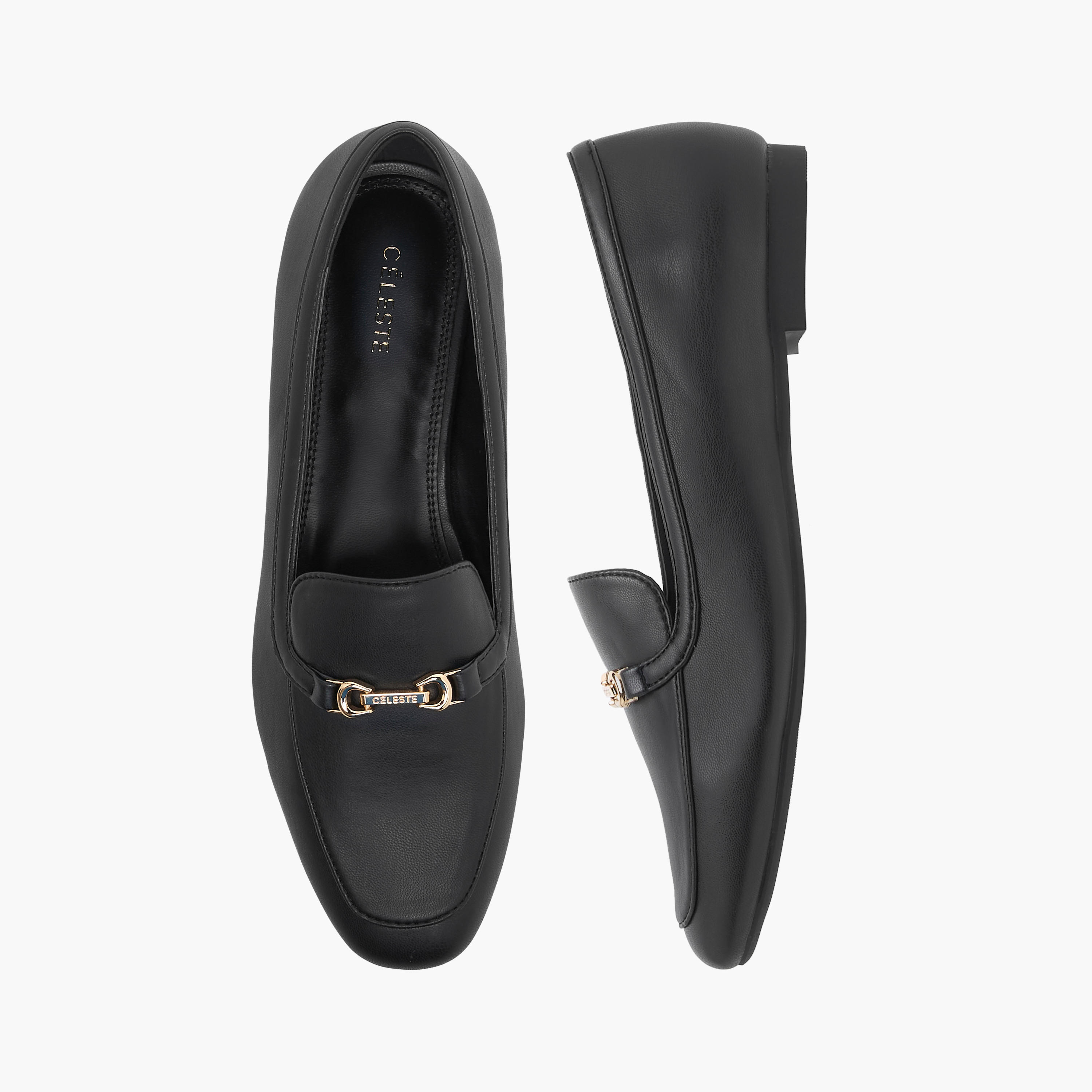 حذاء باليرينا سهل الارتداء بزينة معدنية للنساء من سيليست-women-shoes-flats-loafers-image-1