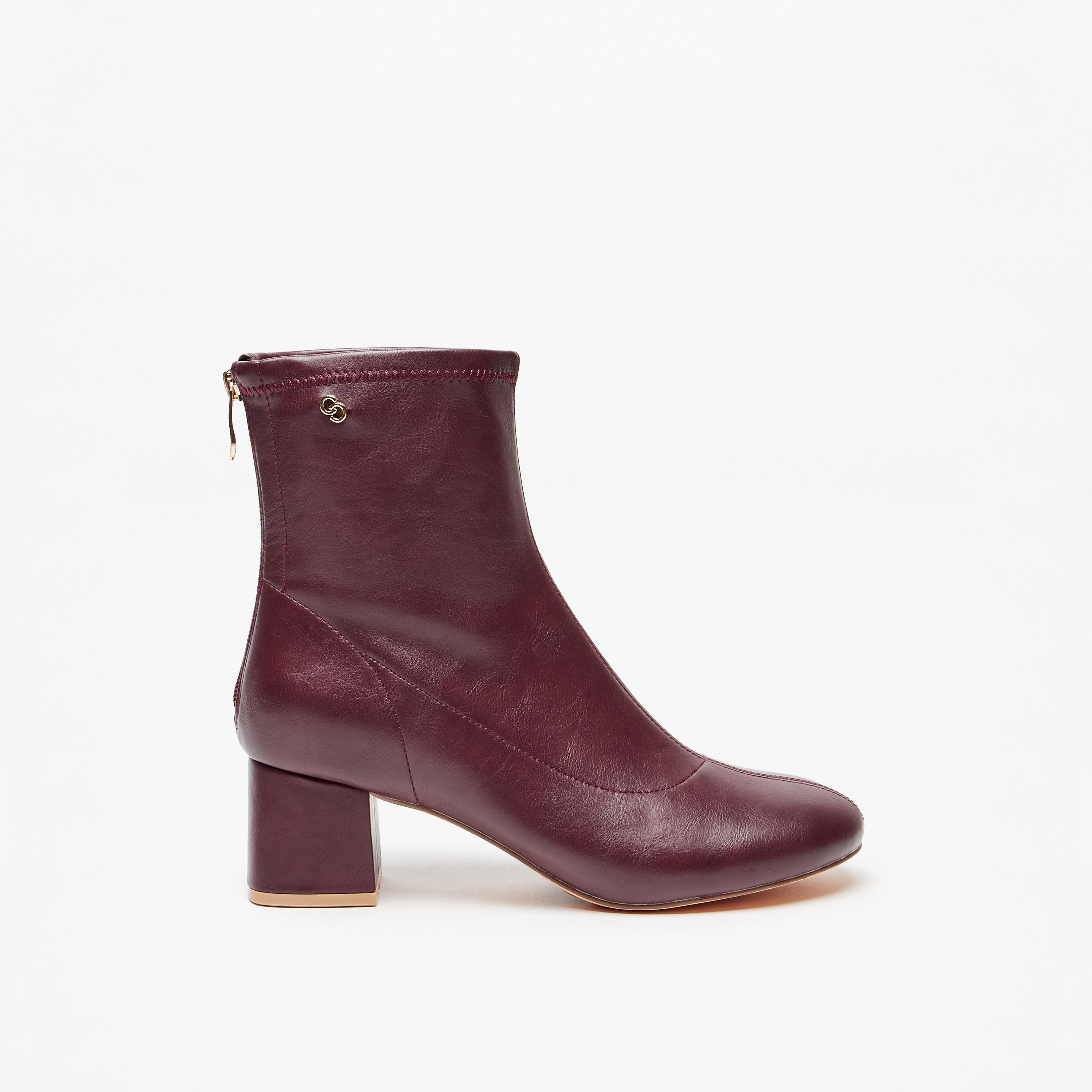 Celeste Women's Solid Ankle Boots with Zip Closure and Block Heels-women-shoes-boots-image-8