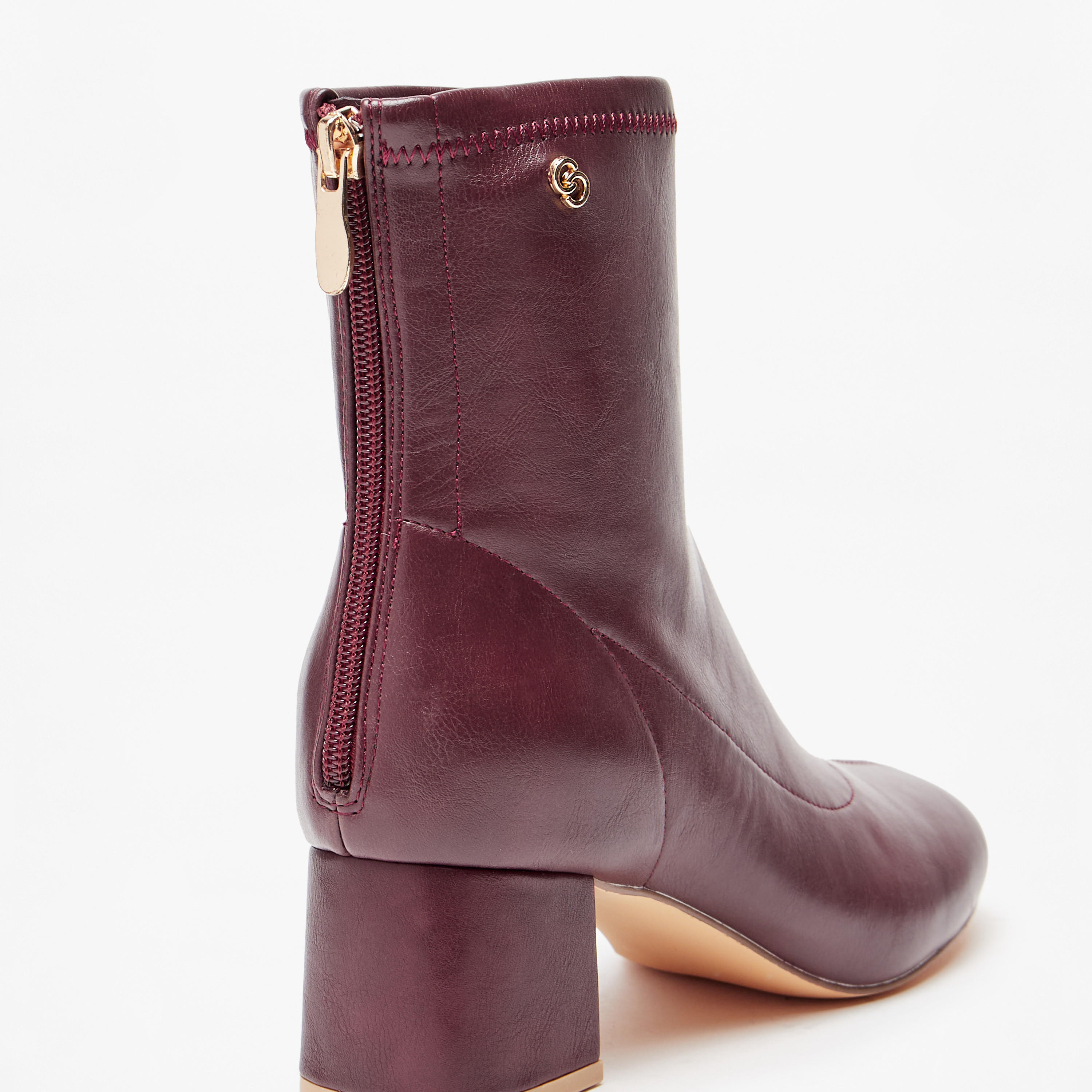 Celeste Women's Solid Ankle Boots with Zip Closure and Block Heels-women-shoes-boots-image-10
