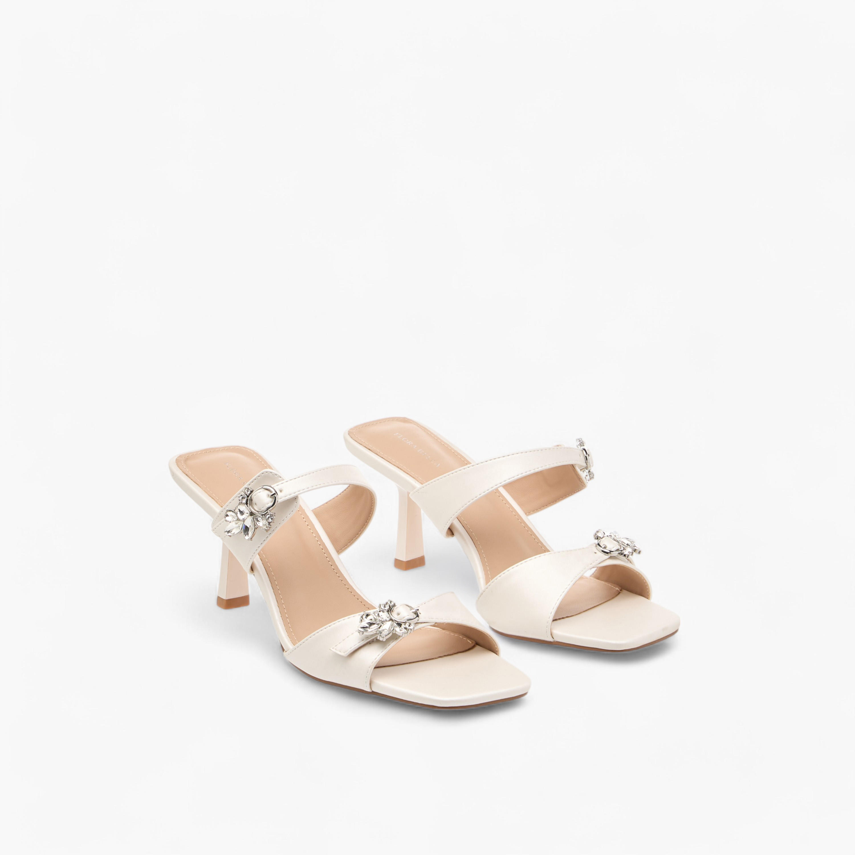 Flora Bella Embellished Slip-On Sandals with Flared Heel-women-shoes-sandals-heeled-image-1