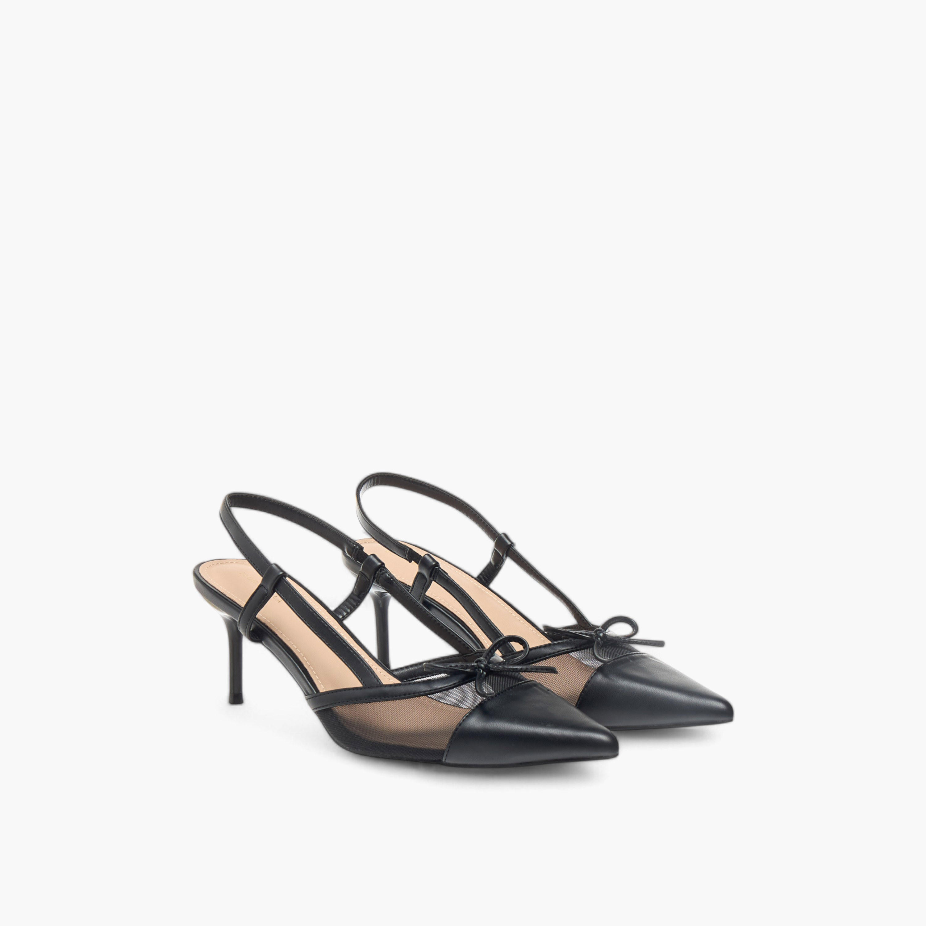 Flora Bella Bow Accent Slingback Shoes with Stiletto Heels-women-shoes-heels-image-1