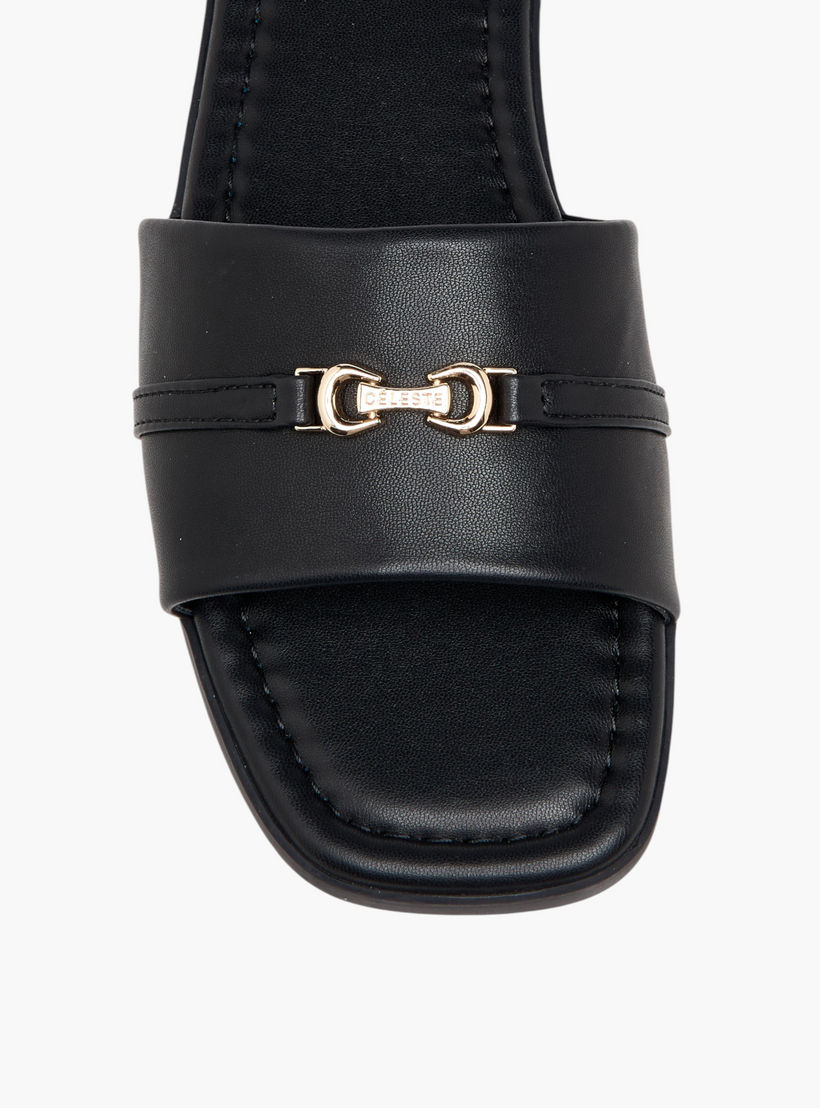 Celeste Women's Buckle Detail Slip-On Sandals-women-shoes-flats-sandals-image-4