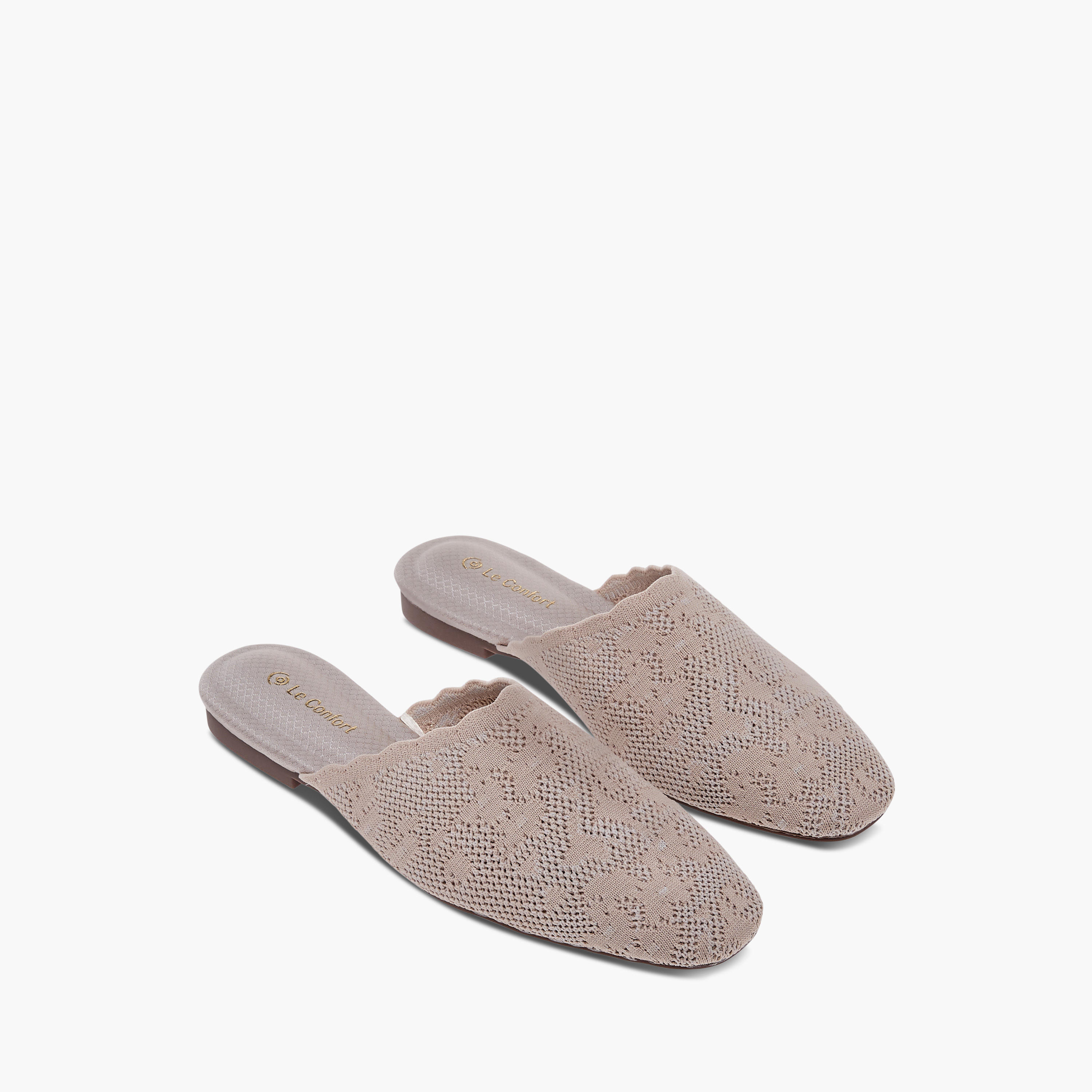 Le Confort Textured Slip-On Comfort Mules-women-shoes-flats-mules-image-1