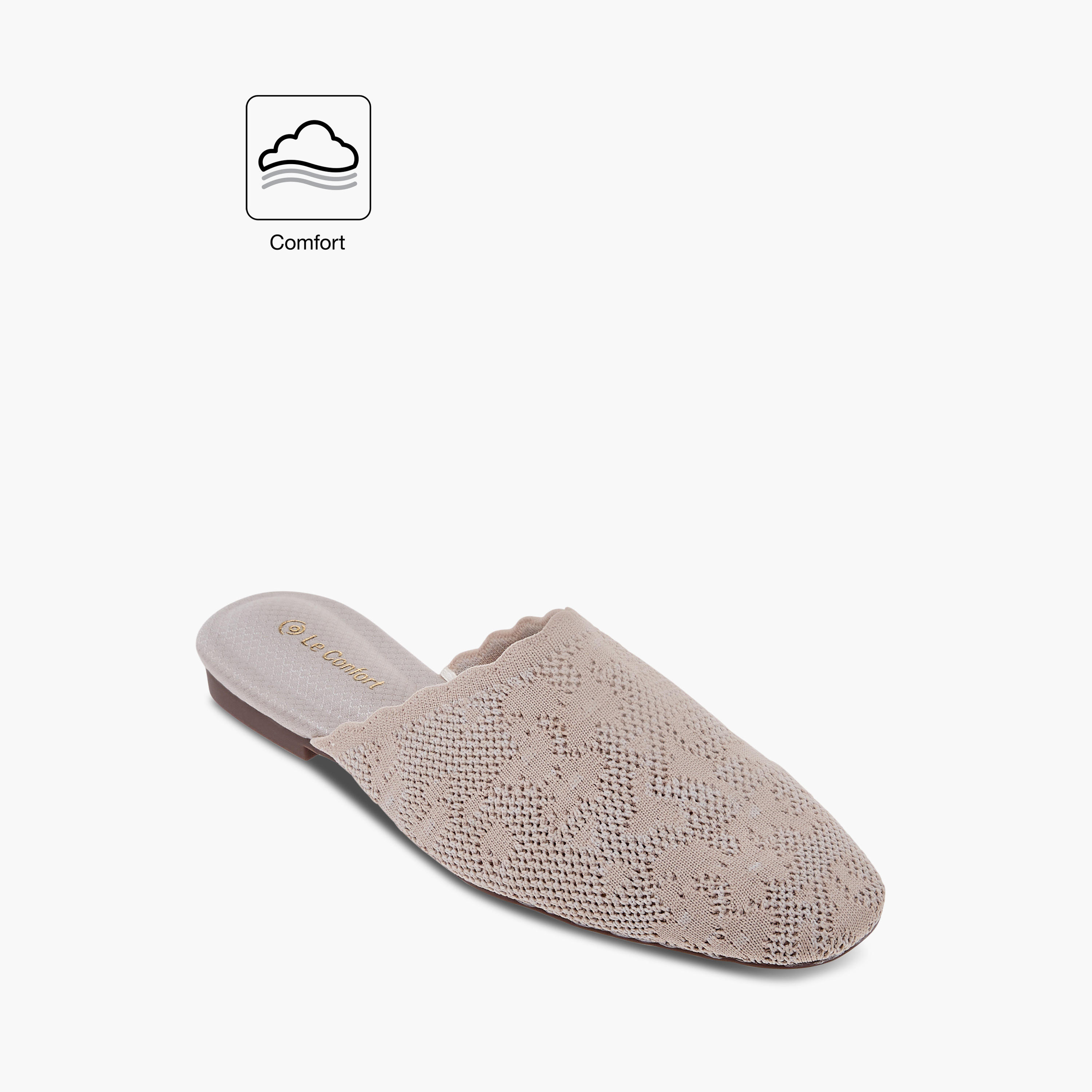 Le Confort Textured Slip-On Comfort Mules-women-shoes-flats-mules-image-2