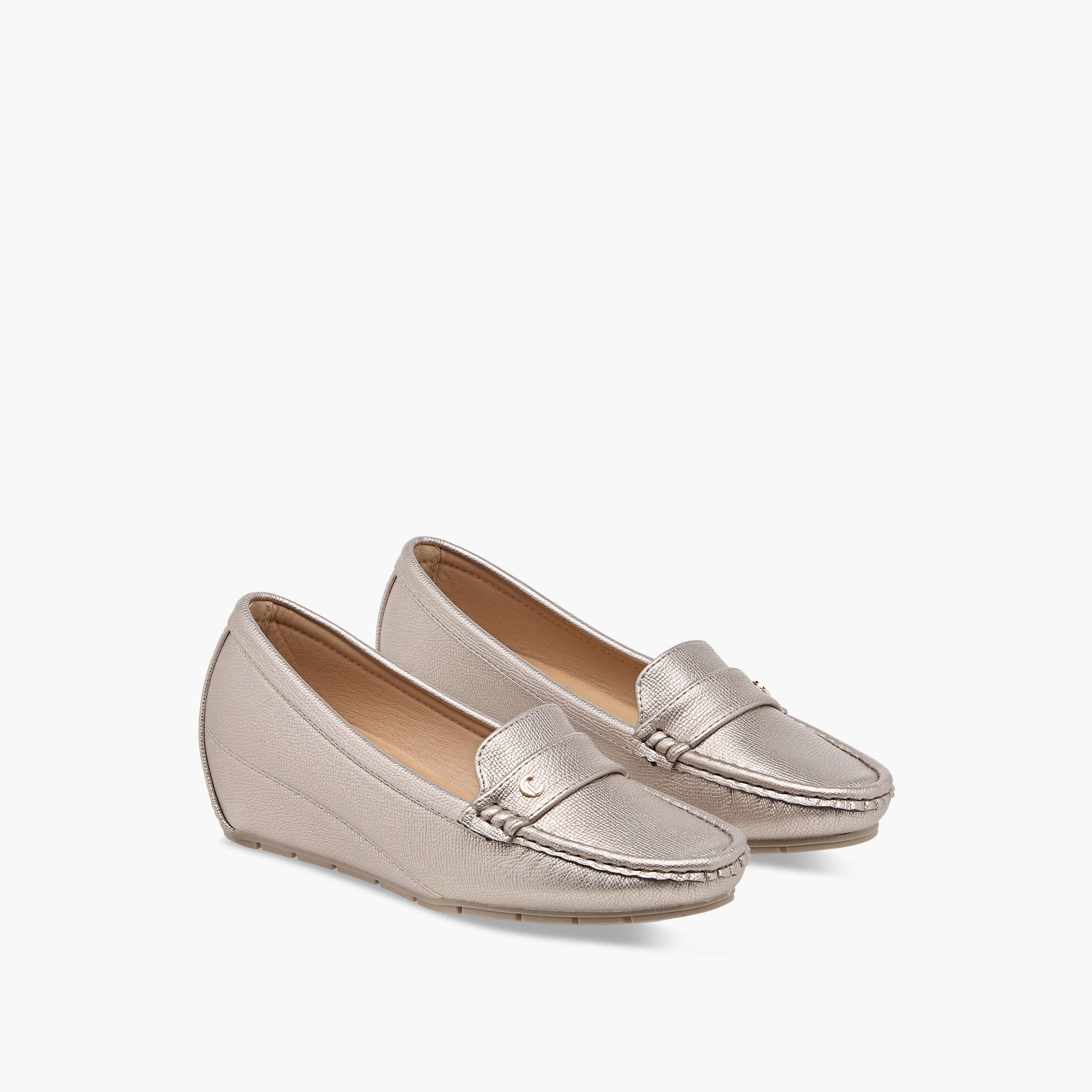 Le Confort Textured Slip-On Loafers with Wedge Heels-women-shoes-loafersandmoccasins-image-1