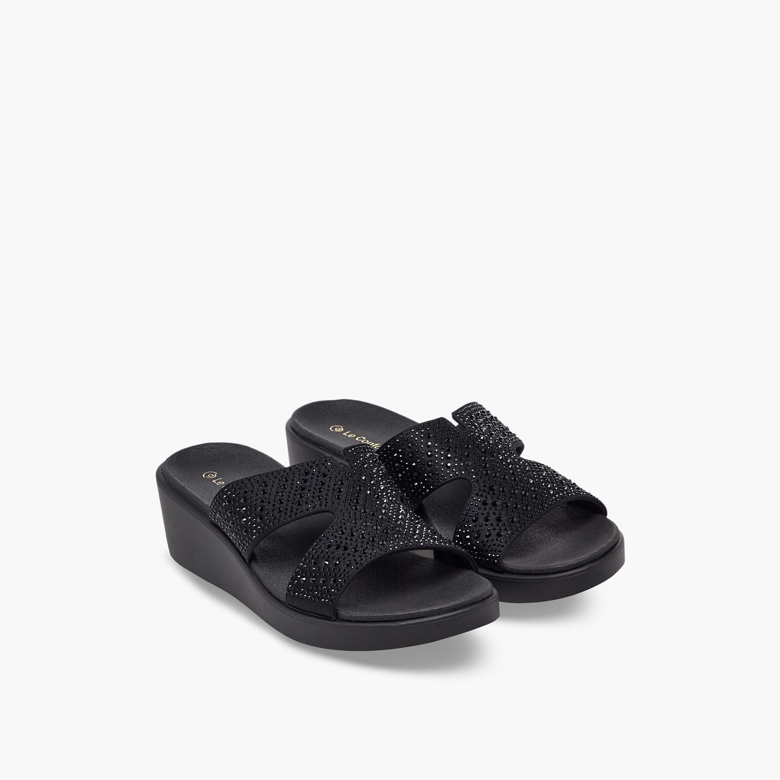 صندل مريح مزين بكعب ويدج للنساء من لو كونفورت-women-shoes-sandals-heeled-image-1