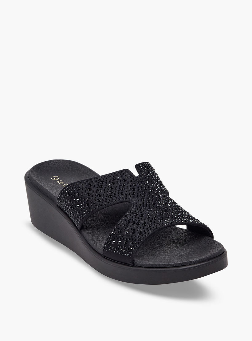 صندل مريح مزين بكعب ويدج للنساء من لو كونفورت-women-shoes-sandals-heeled-image-2