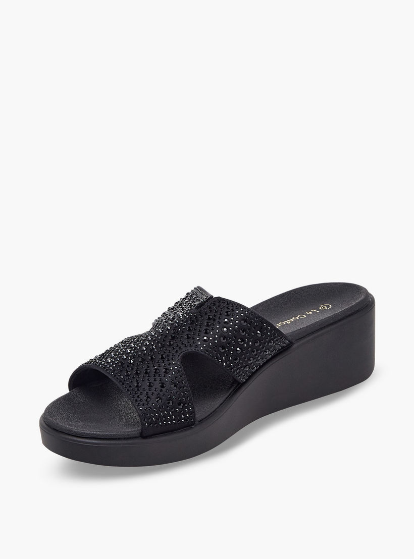 صندل مريح مزين بكعب ويدج للنساء من لو كونفورت-women-shoes-sandals-heeled-image-4