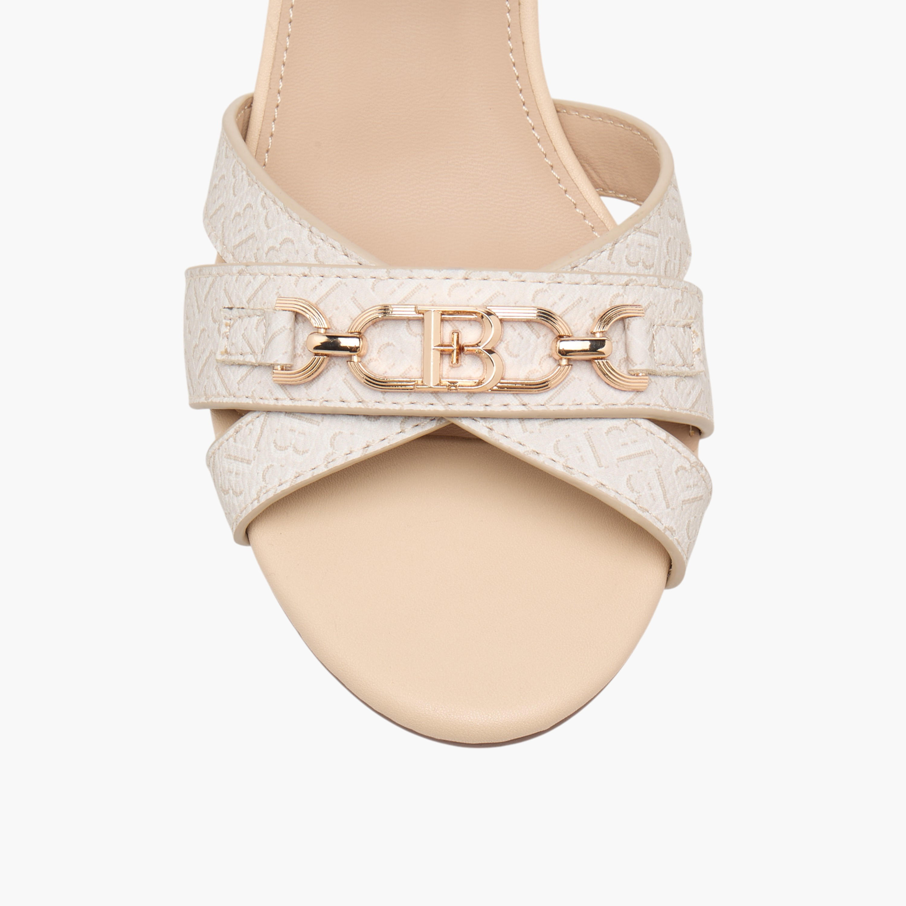 Flora Bella Monogram Print Sandals with Stiletto Heels and Buckle Closure-women-shoes-sandals-heeled-image-4