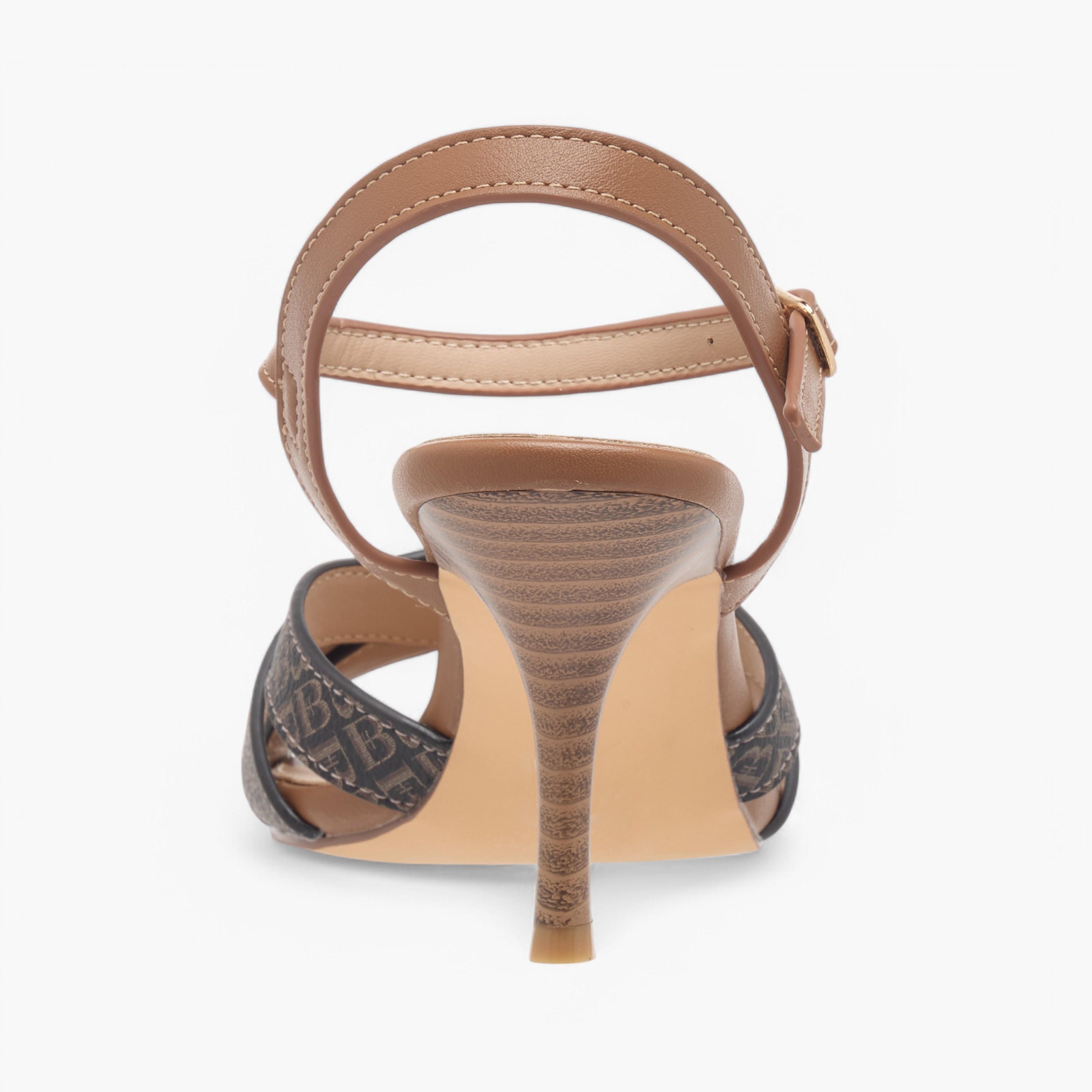 Flora Bella Monogram Print Sandals with Stiletto Heels and Buckle Closure-women-shoes-sandals-heeled-image-5