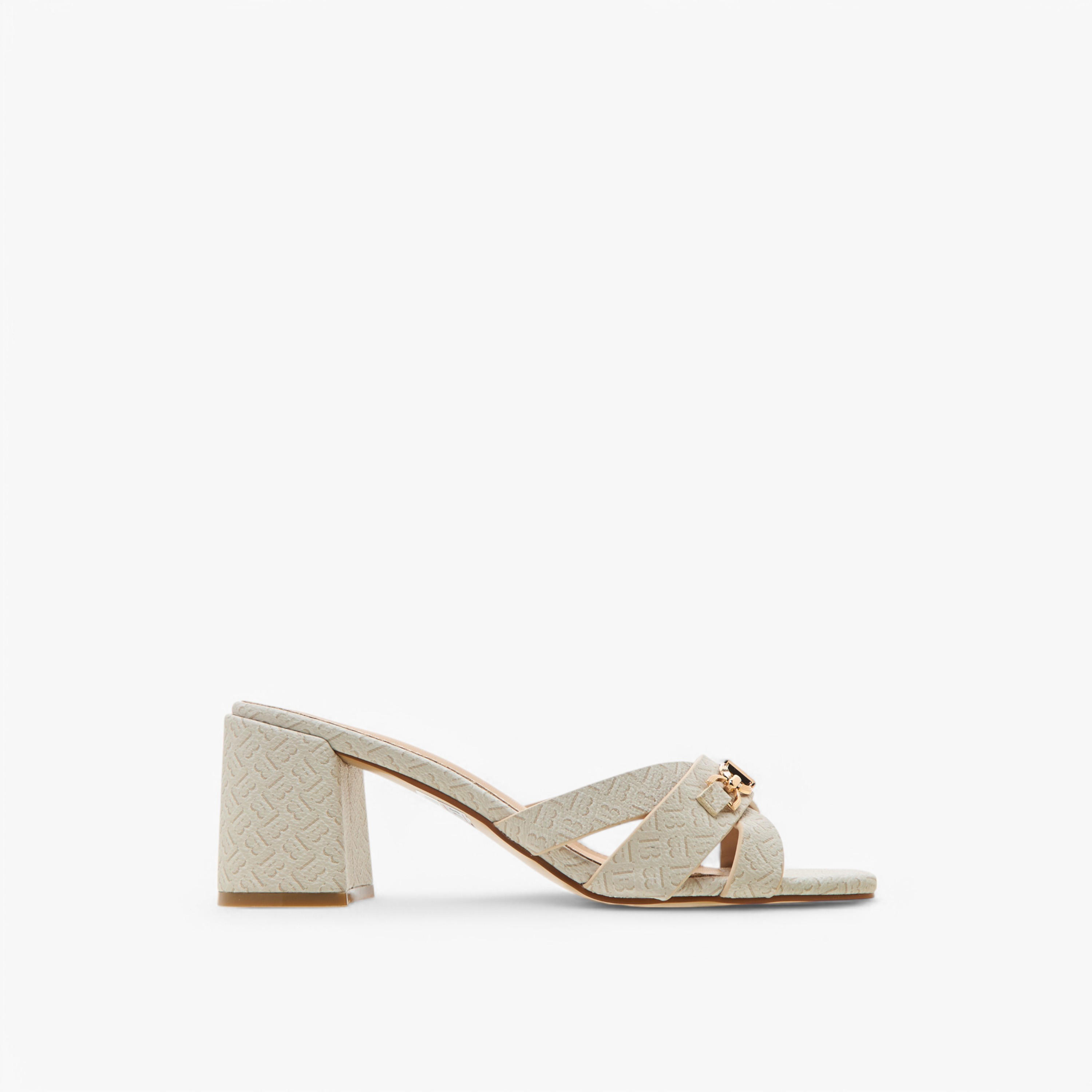 Flora Bella Monogram Print Cross Strap Sandals with Block Heels-women-shoes-sandals-heeled-image-3