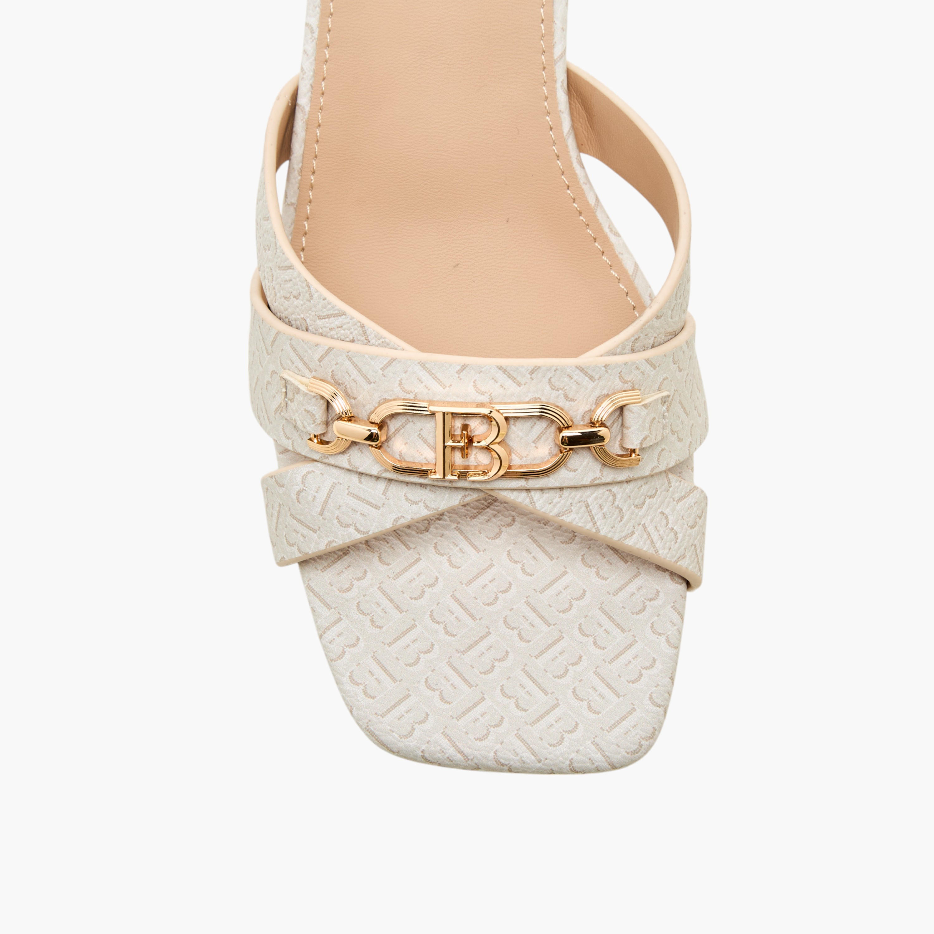 Flora Bella Monogram Print Cross Strap Sandals with Block Heels-women-shoes-sandals-heeled-image-4