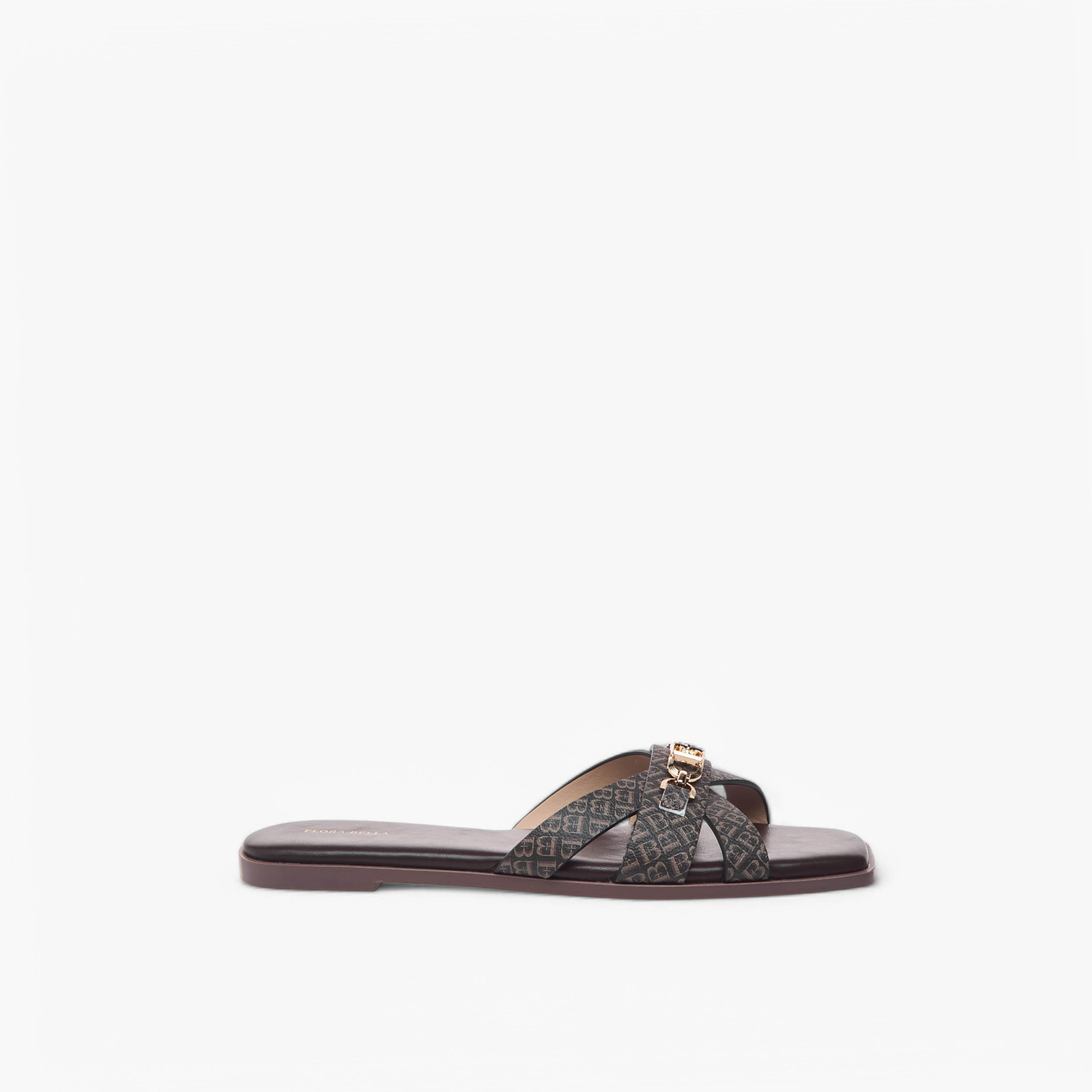 Flora Bella Monogram Print Cross Strap Slip-On Flat Sandals-women-shoes-flats-sandals-image-3