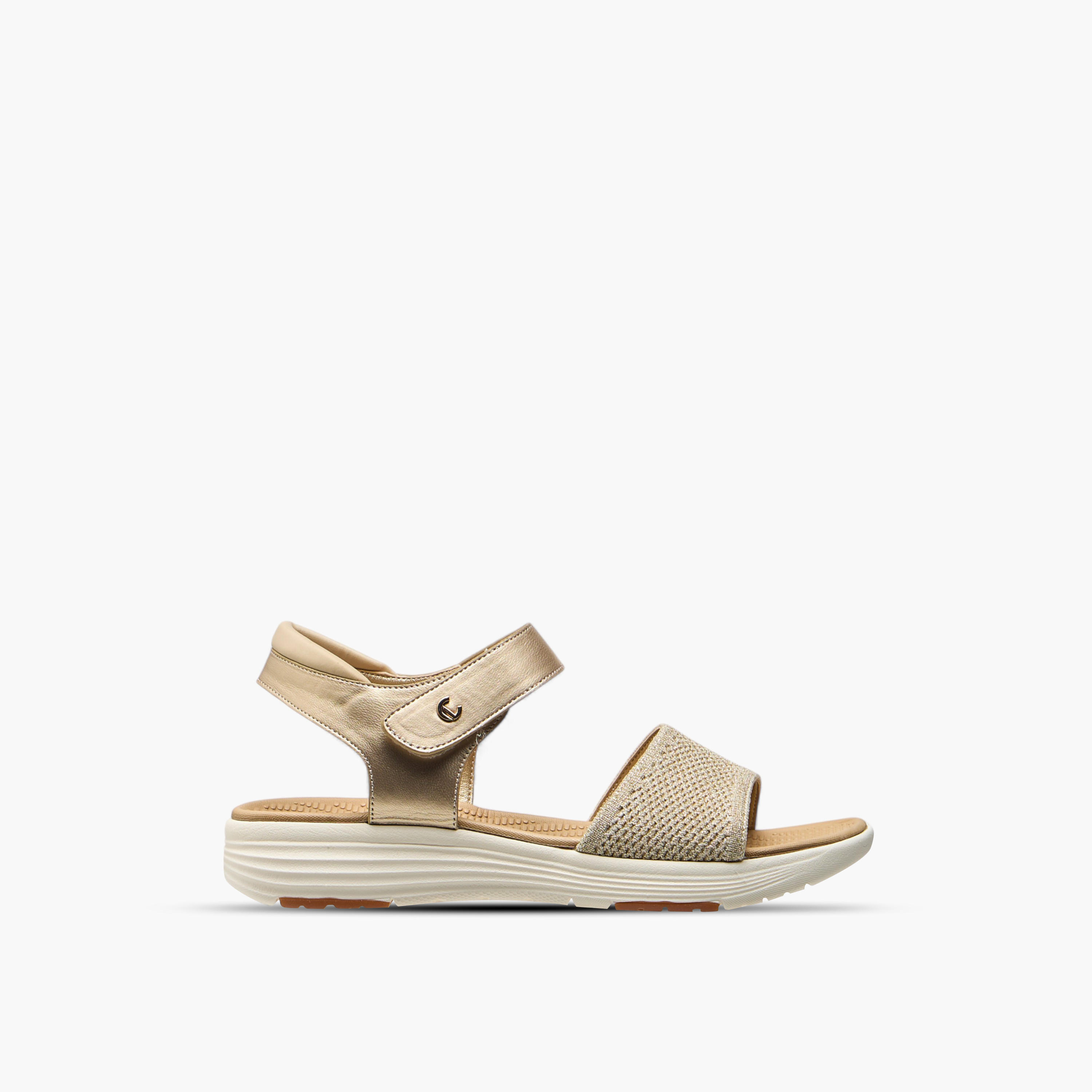 Le Confort Textured Comfort Sandals with Hook and Loop Closure-women-shoes-flats-sandals-image-3