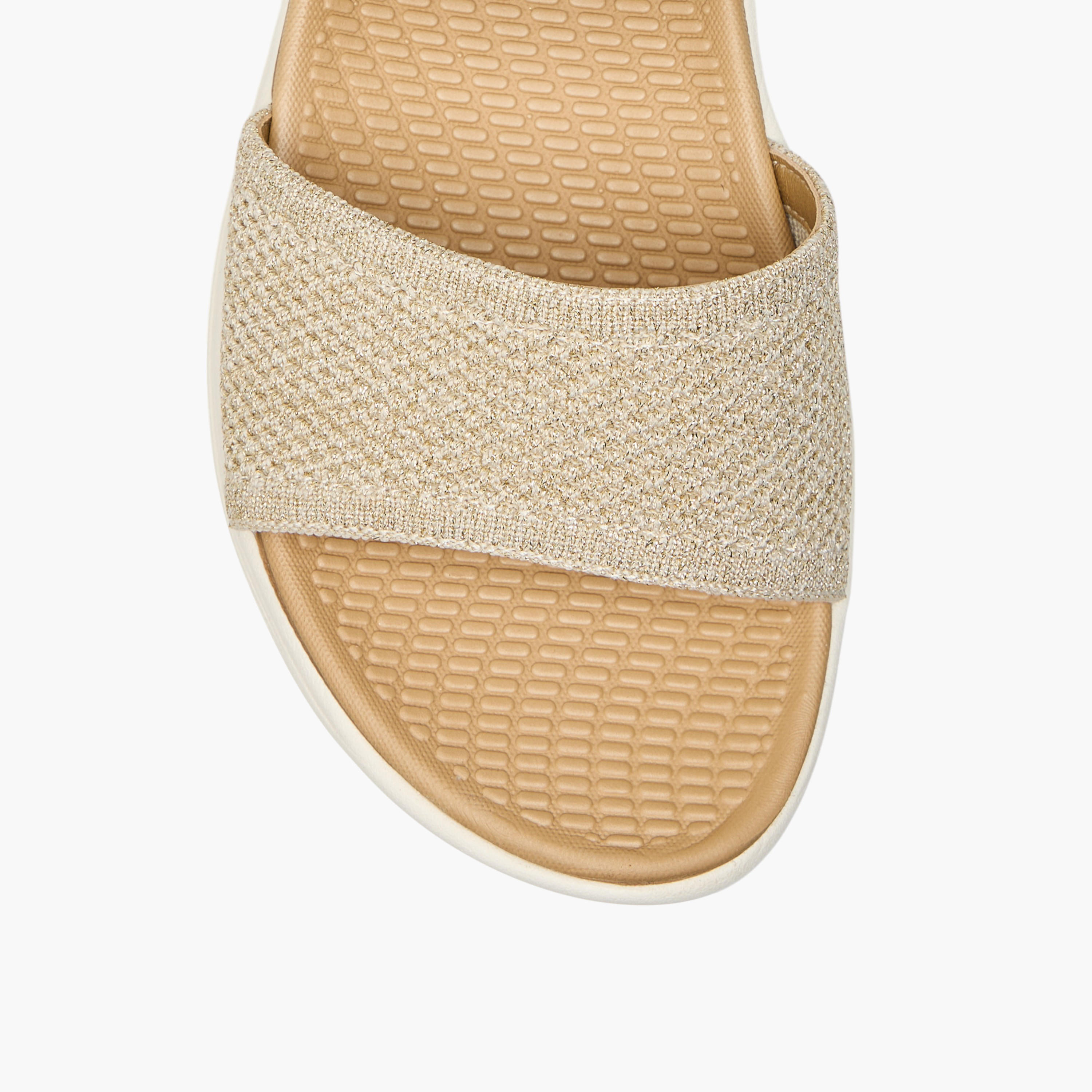 Le Confort Textured Comfort Sandals with Hook and Loop Closure-women-shoes-flats-sandals-image-4