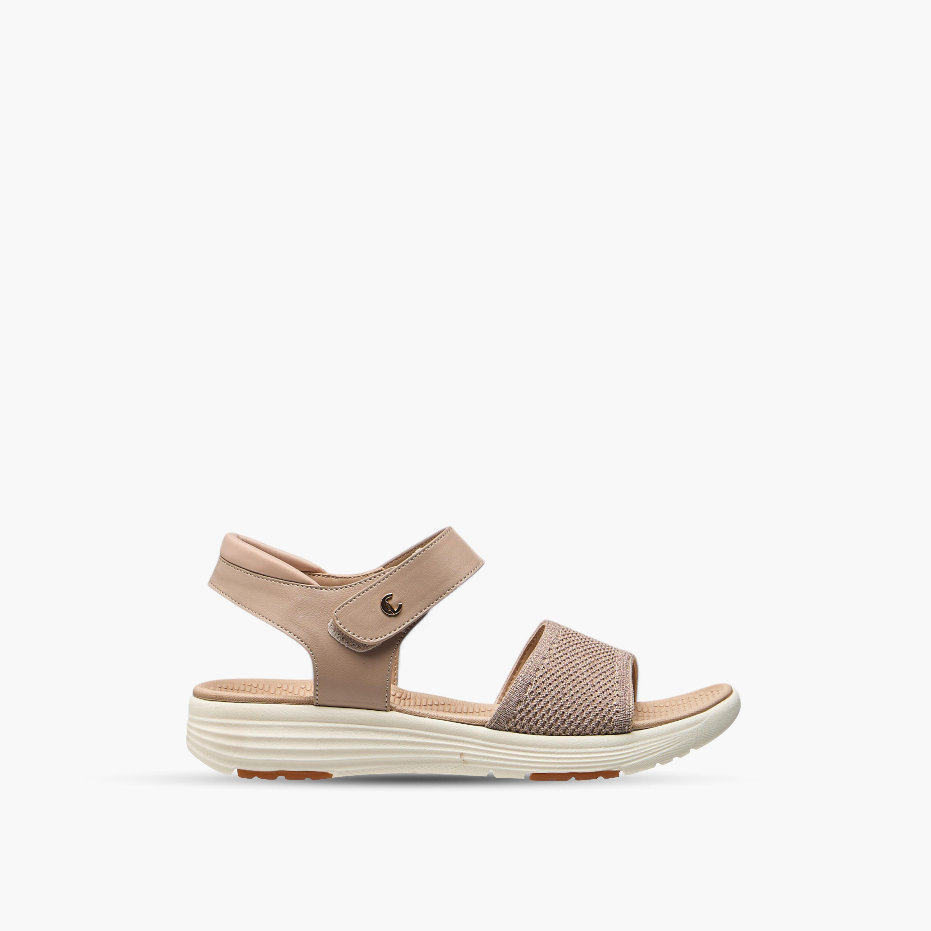 صندل مريح بارز الملمس بشريط إغلاق لاصق من لو كونفورت-women-shoes-flats-sandals-image-15