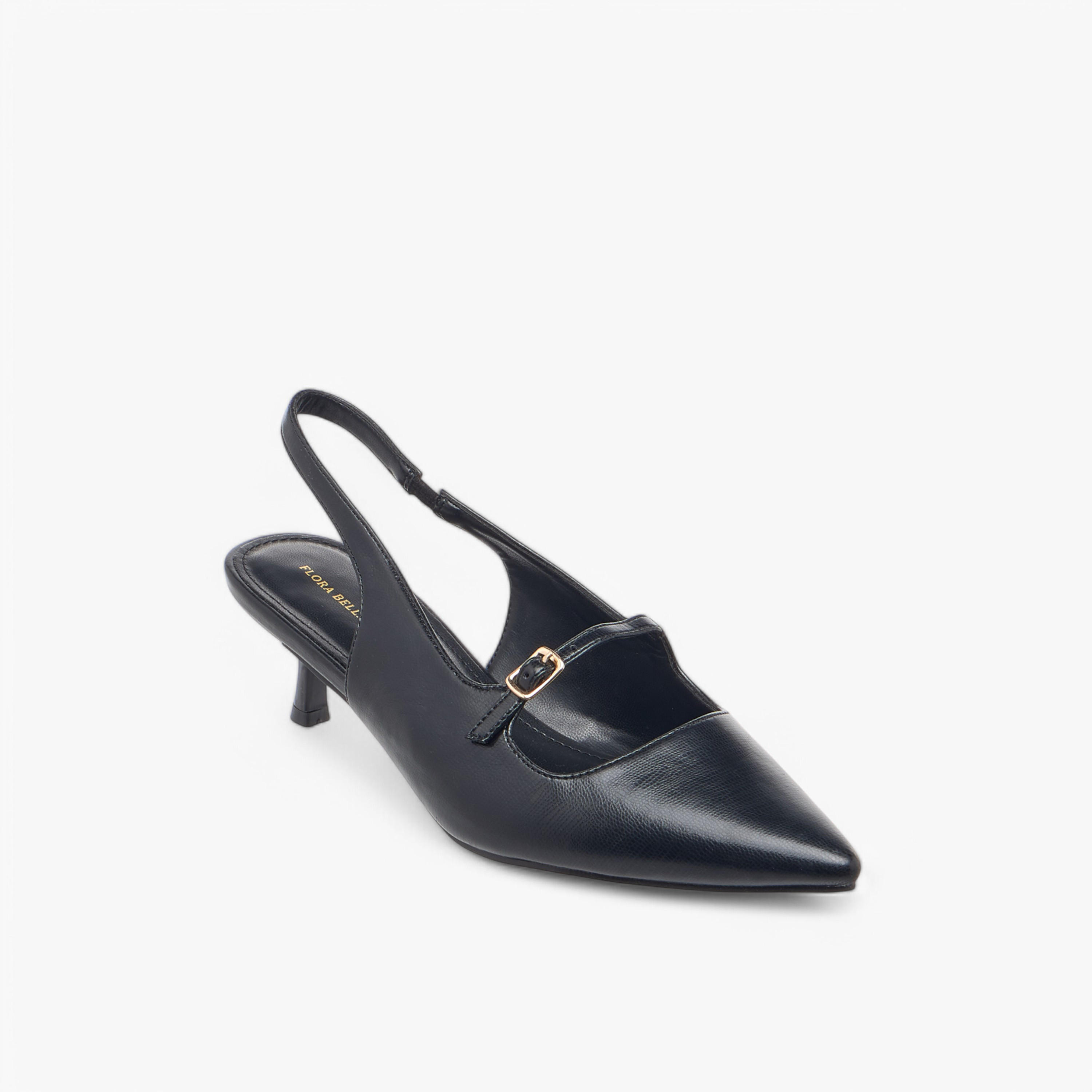 Flora Bella Textured Slip-On Pointed Toe Shoes with Kitten Heels-women-shoes-heels-image-2