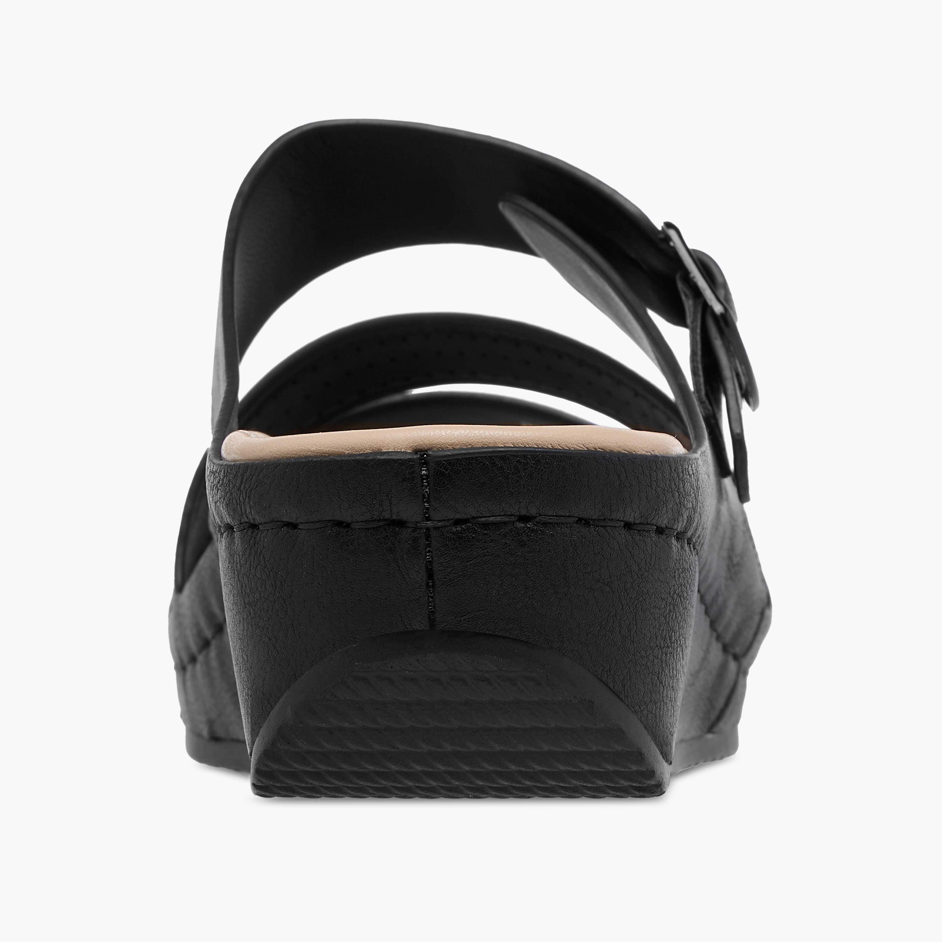 Le Confort Solid Slip-On Sandals with Wedge Heels-women-shoes-sandals-heeled-image-4