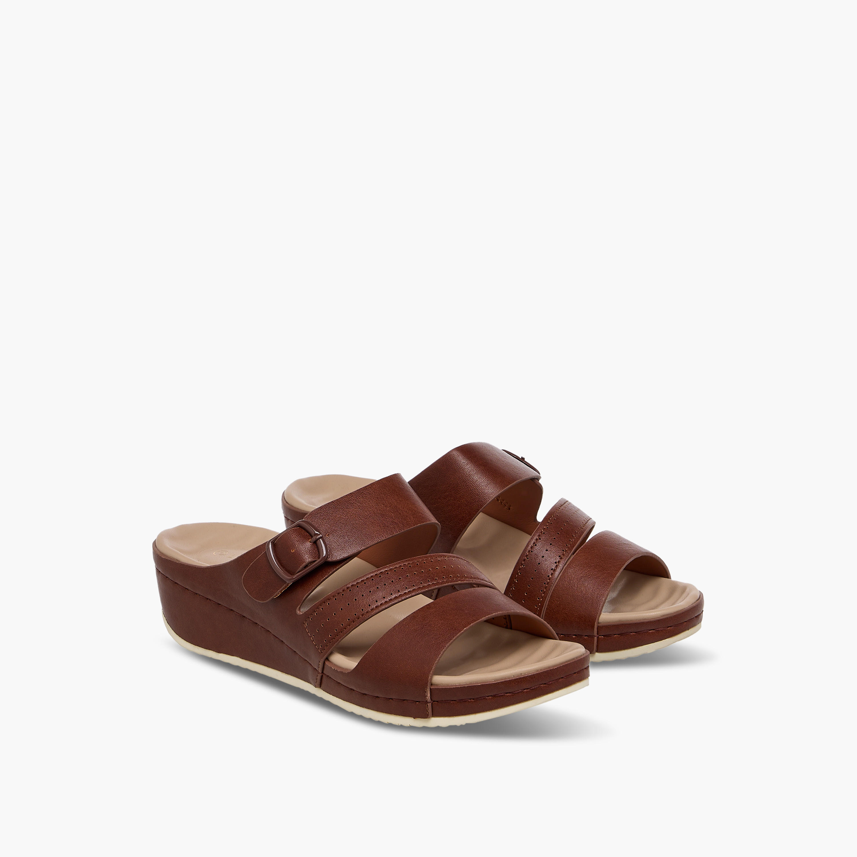 Le Confort Solid Slip-On Sandals with Wedge Heels-women-shoes-sandals-heeled-image-1
