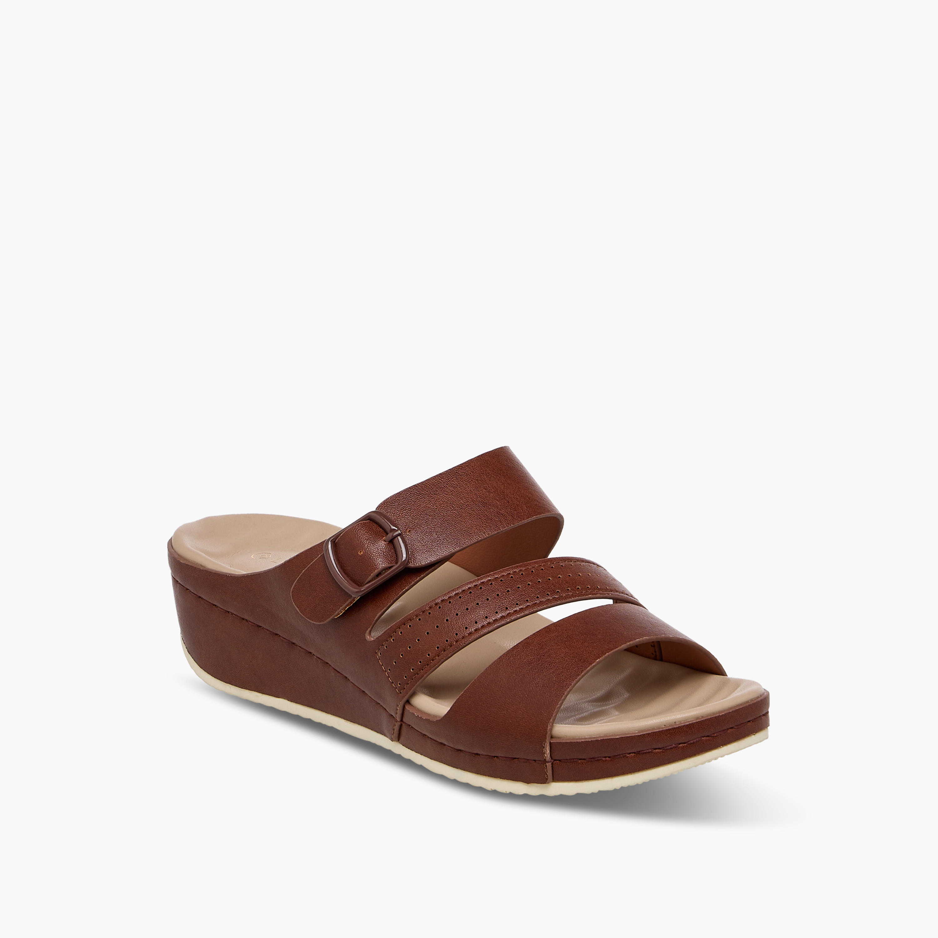 Le Confort Solid Slip-On Sandals with Wedge Heels-women-shoes-sandals-heeled-image-2