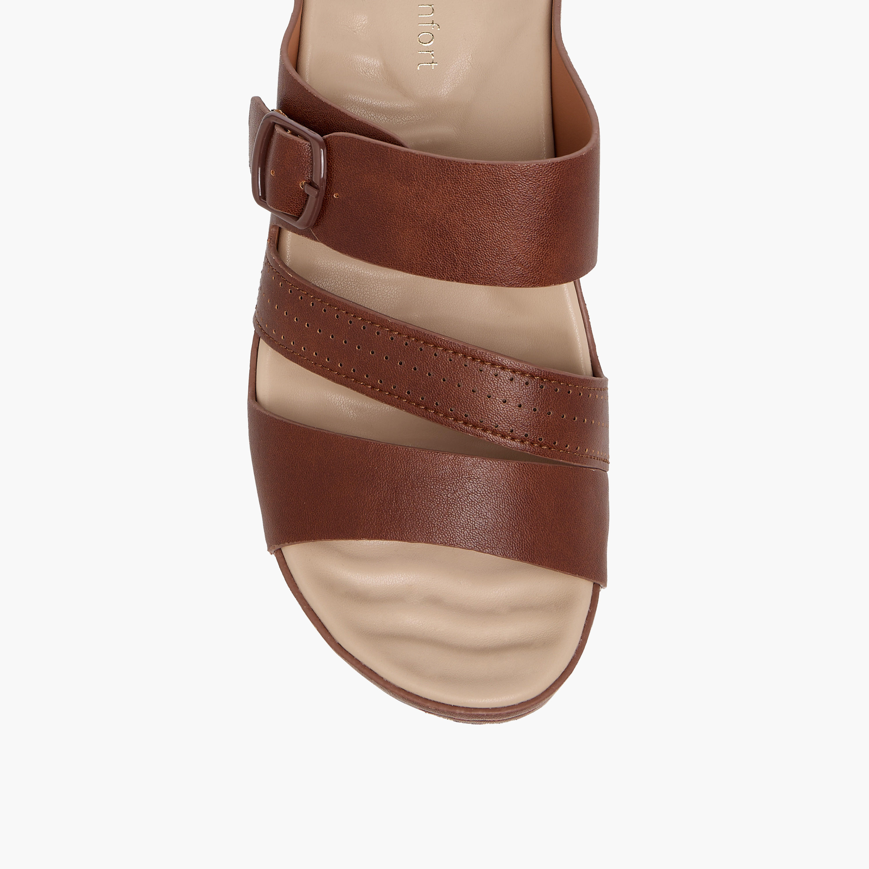 Le Confort Solid Slip-On Sandals with Wedge Heels-women-shoes-sandals-heeled-image-4