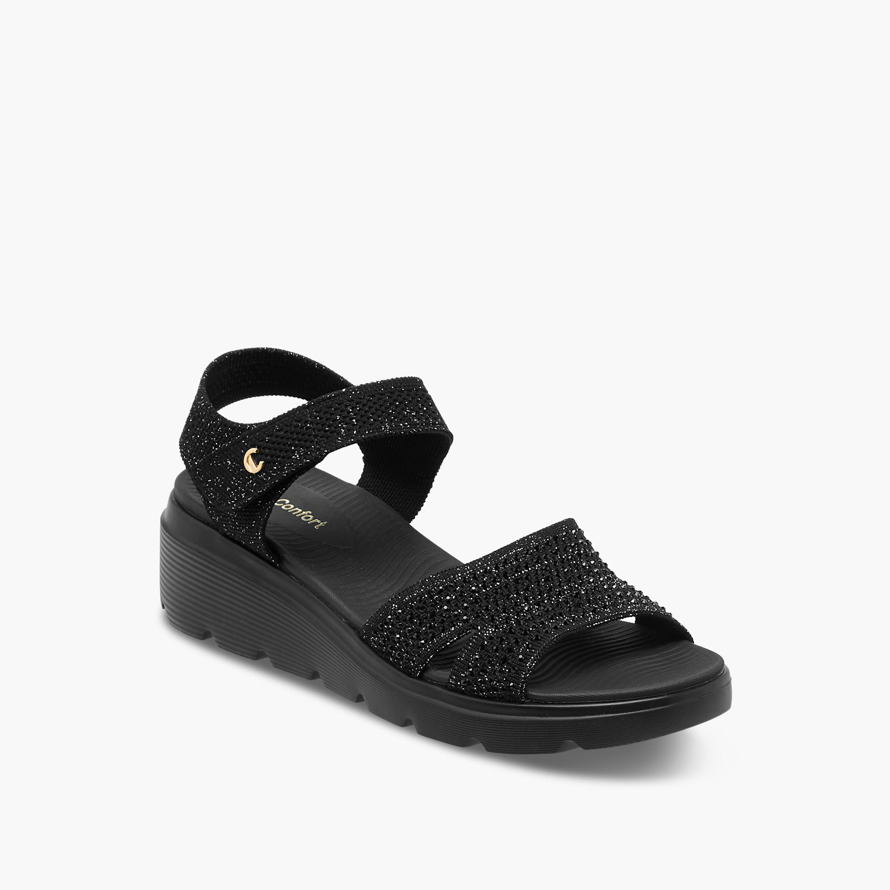 Le Confort Women Embellished Flatform Heel Sandals-women-shoes-sandals-heeled-image-3