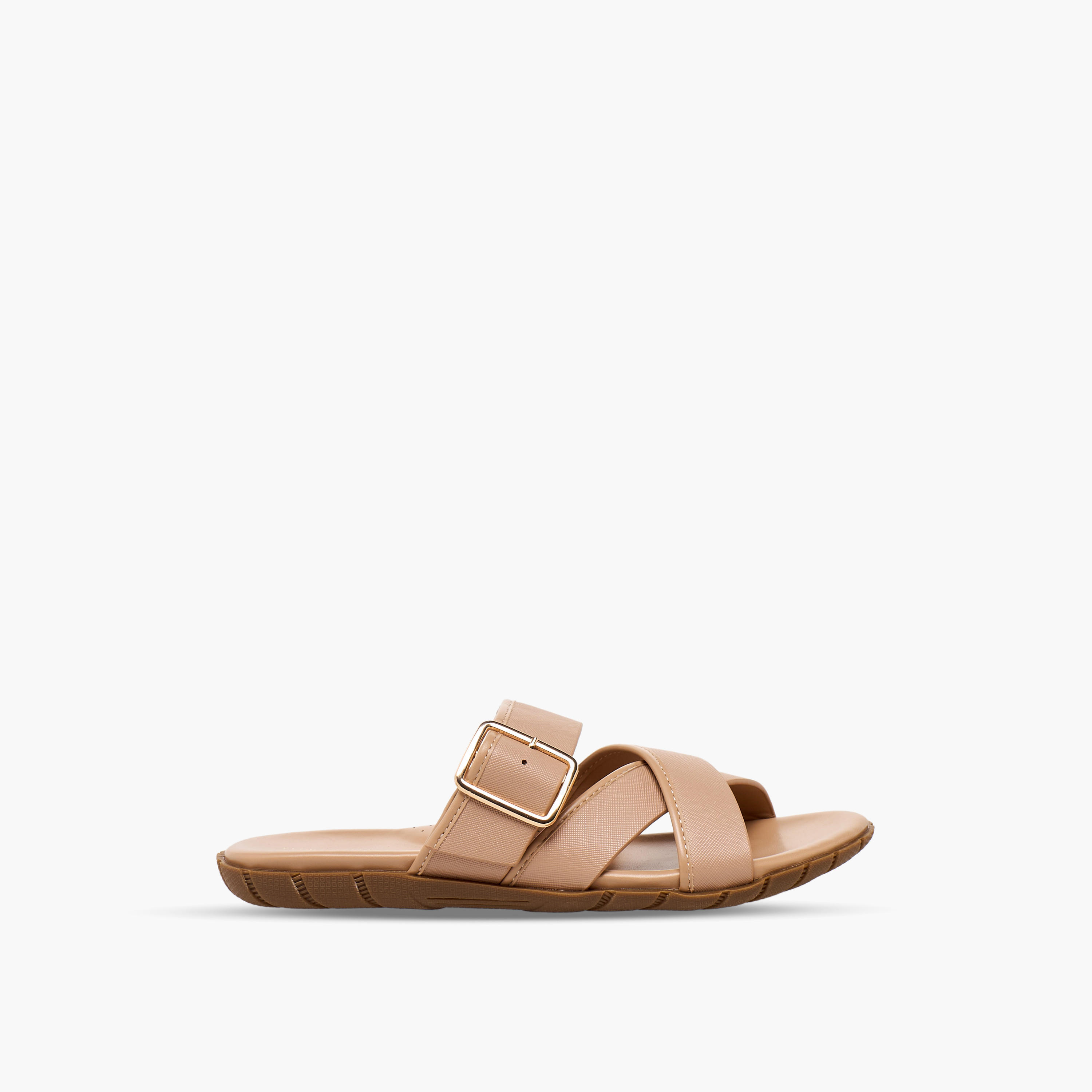 صندل بأحزمة متقاطعة وزينة إبزيم للنساء من فلورا بيلا-women-shoes-flats-sandals-image-11