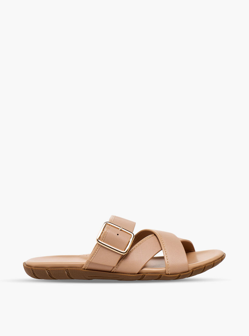 Flora Bella Women Buckle Accent Cross Strap Sandals-women-shoes-flats-sandals-image-3