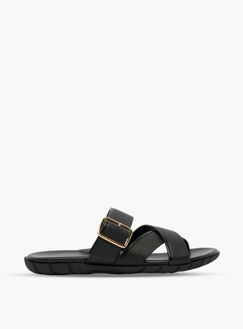 صندل بأحزمة متقاطعة وزينة إبزيم للنساء من فلورا بيلا-women-shoes-flats-sandals-image-3