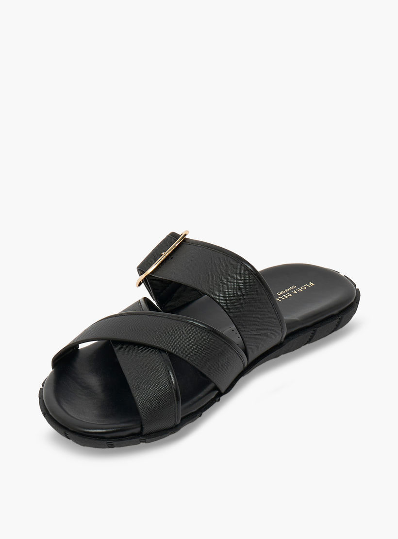 صندل بأحزمة متقاطعة وزينة إبزيم للنساء من فلورا بيلا-women-shoes-flats-sandals-image-4