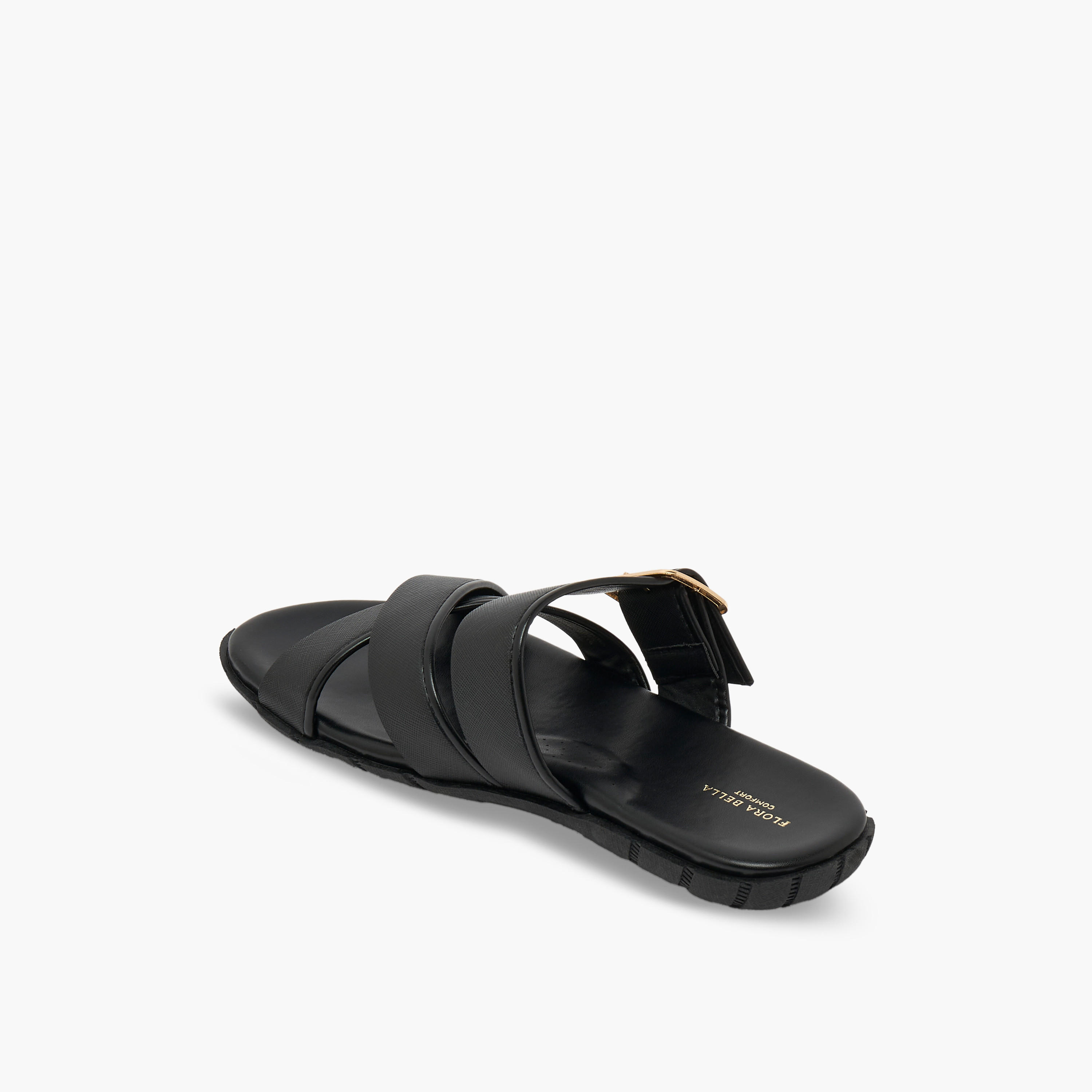 صندل بأحزمة متقاطعة وزينة إبزيم للنساء من فلورا بيلا-women-shoes-flats-sandals-image-5