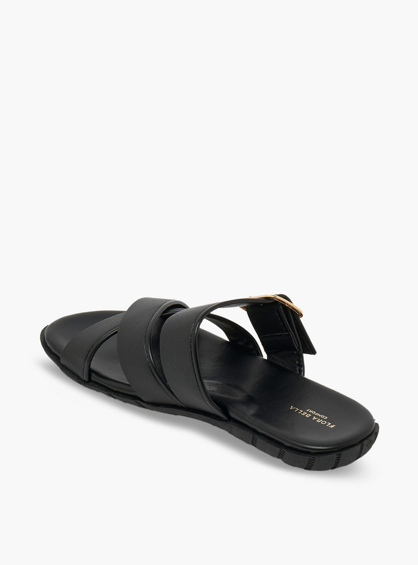 صندل بأحزمة متقاطعة وزينة إبزيم للنساء من فلورا بيلا-women-shoes-flats-sandals-image-5