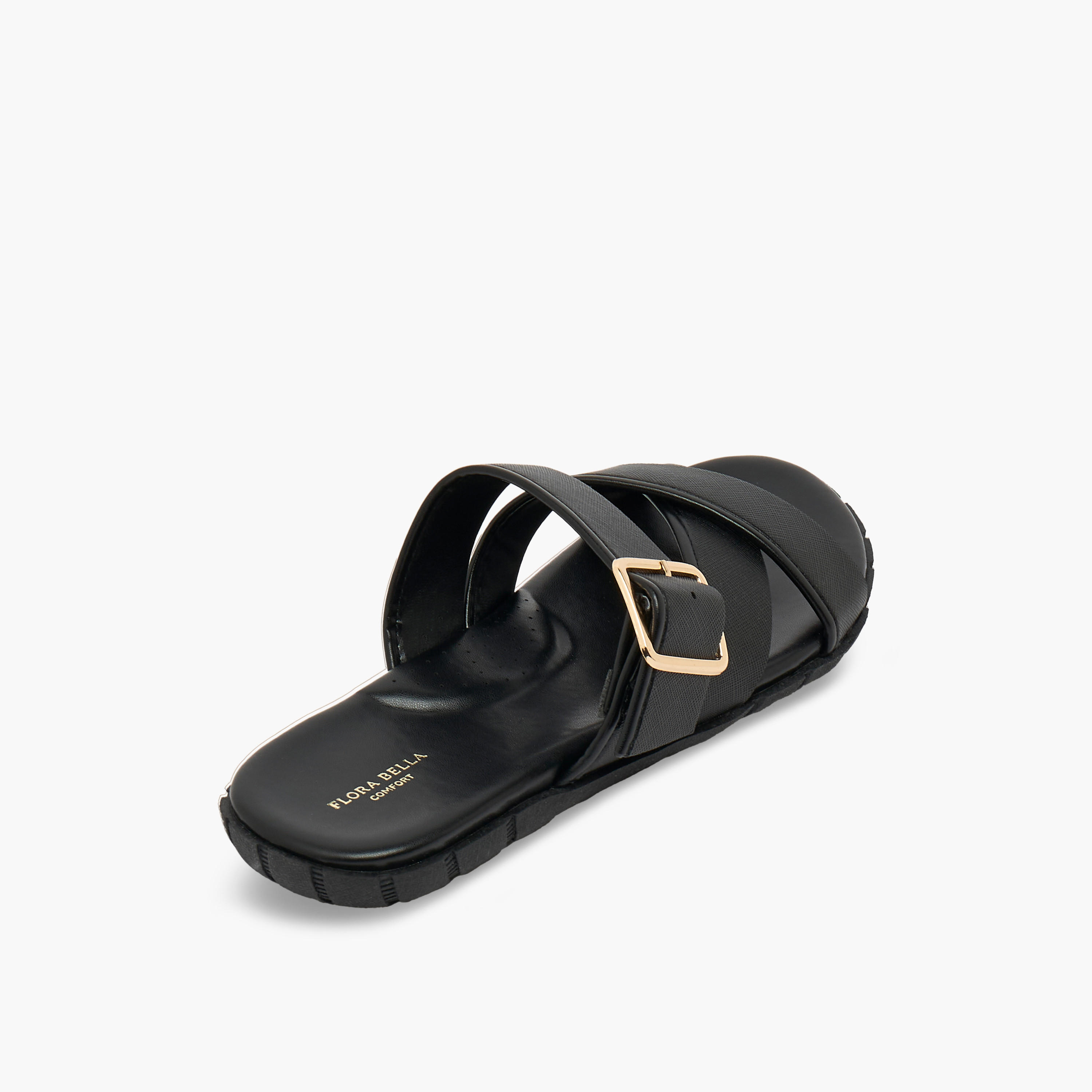 صندل بأحزمة متقاطعة وزينة إبزيم للنساء من فلورا بيلا-women-shoes-flats-sandals-image-6