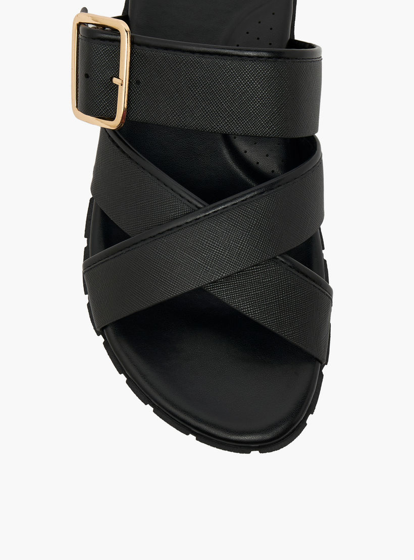صندل بأحزمة متقاطعة وزينة إبزيم للنساء من فلورا بيلا-women-shoes-flats-sandals-image-7