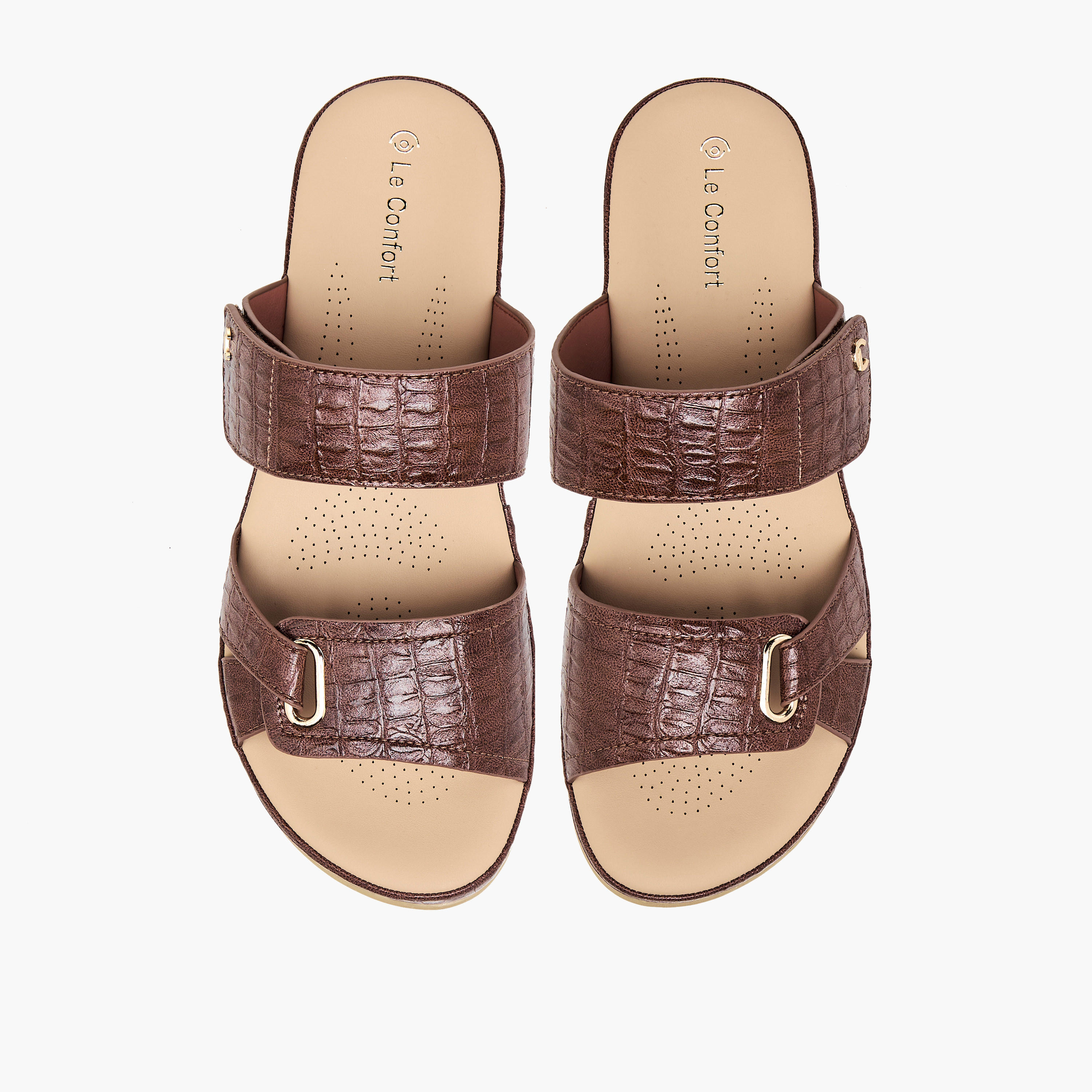 Le Confort Women Textured Comfort Sandals-women-shoes-flats-sandals-image-1