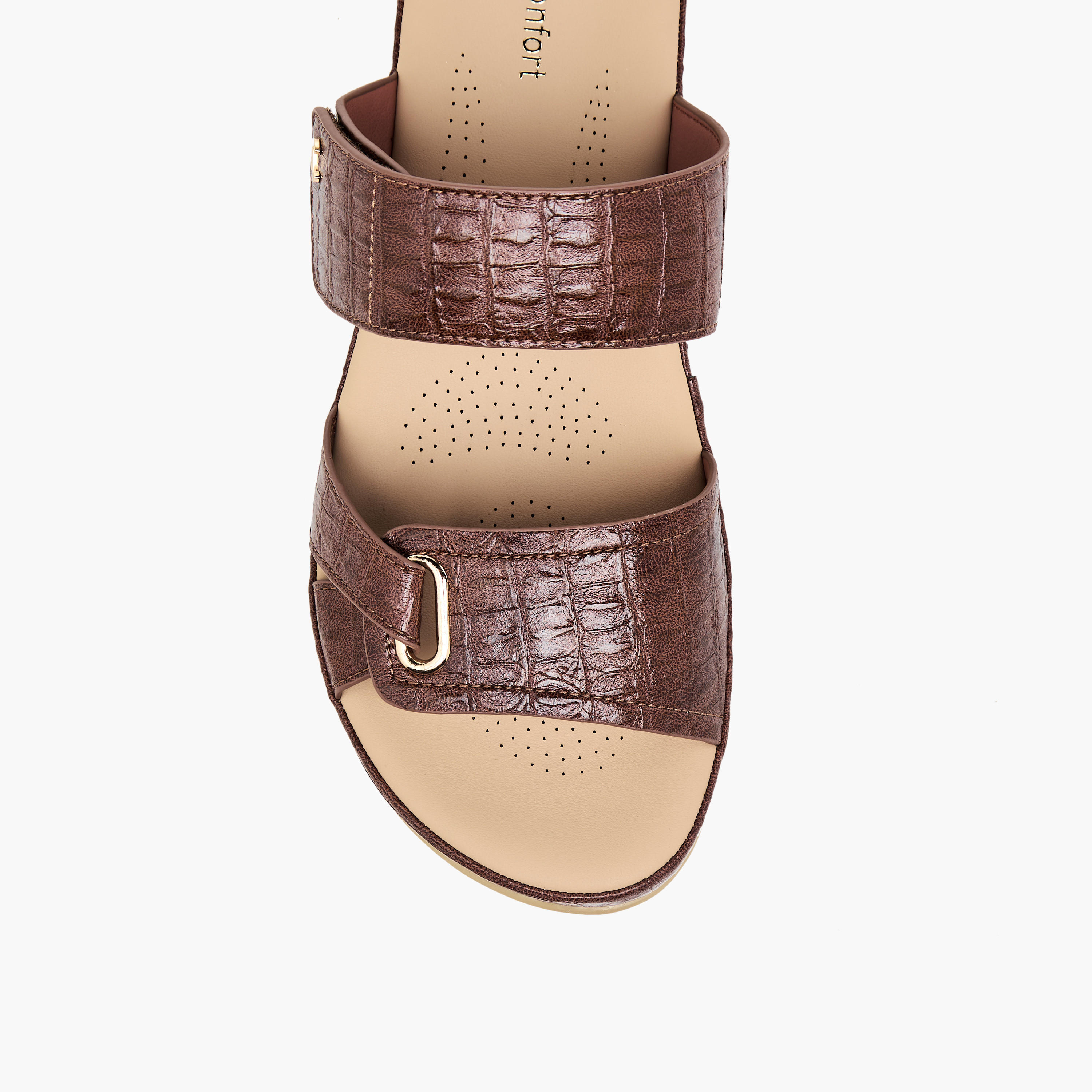 Le Confort Women Textured Comfort Sandals-women-shoes-flats-sandals-image-3