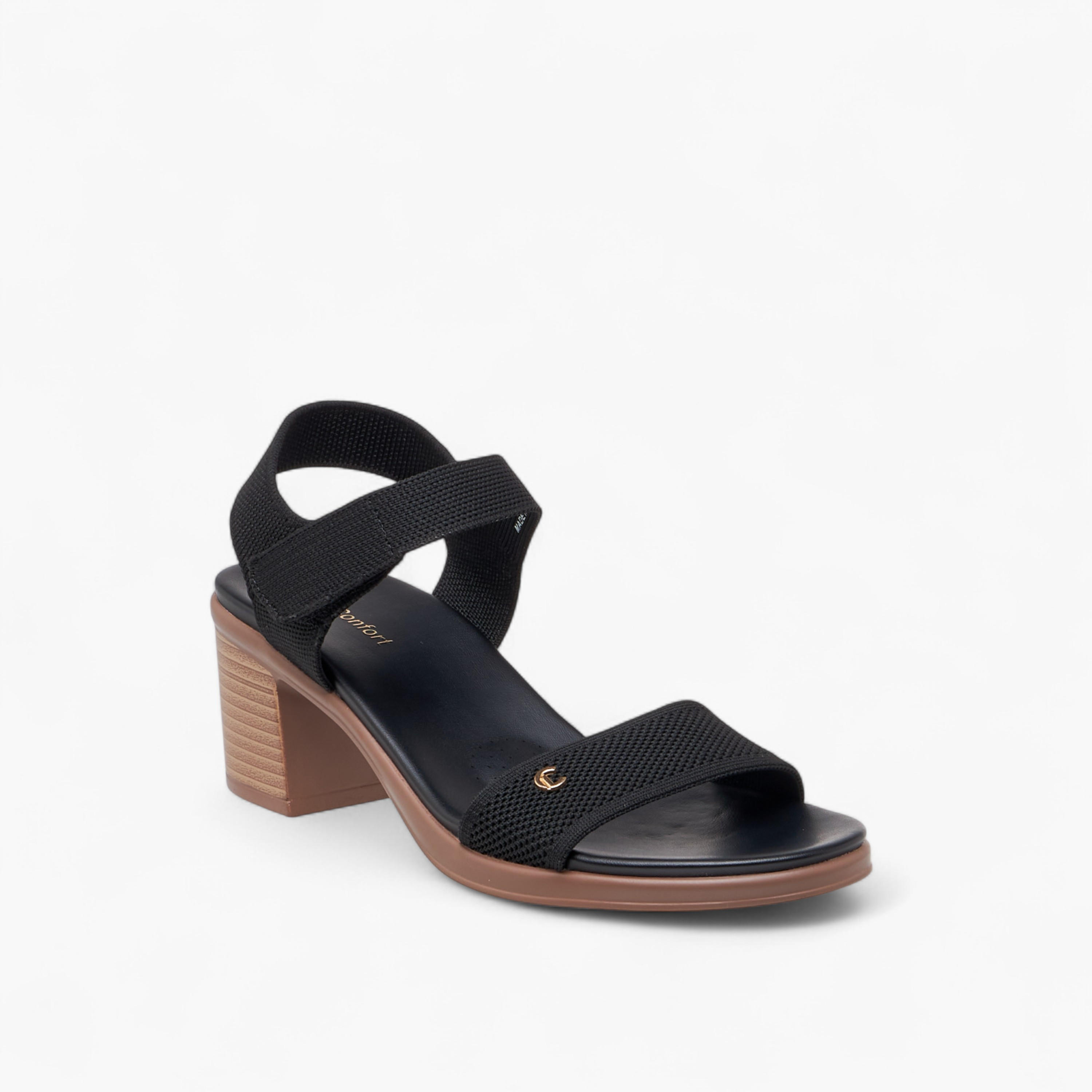 Le Confort Flyknit Textured Sandals with Block Heels-women-shoes-sandals-heeled-image-2