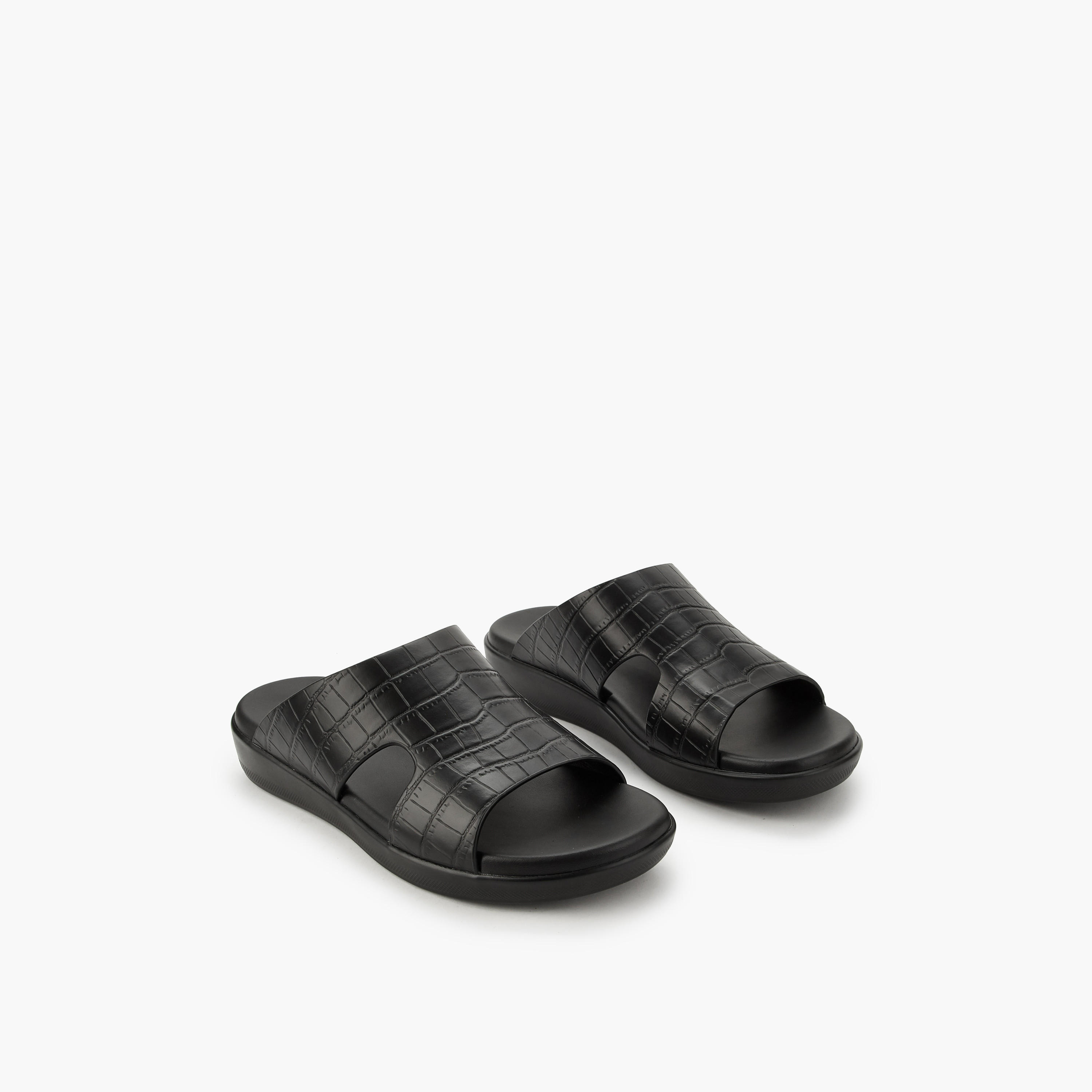 Le Confort Men Textured Comfort Slide Sandals-men-shoes-sandals-image-1