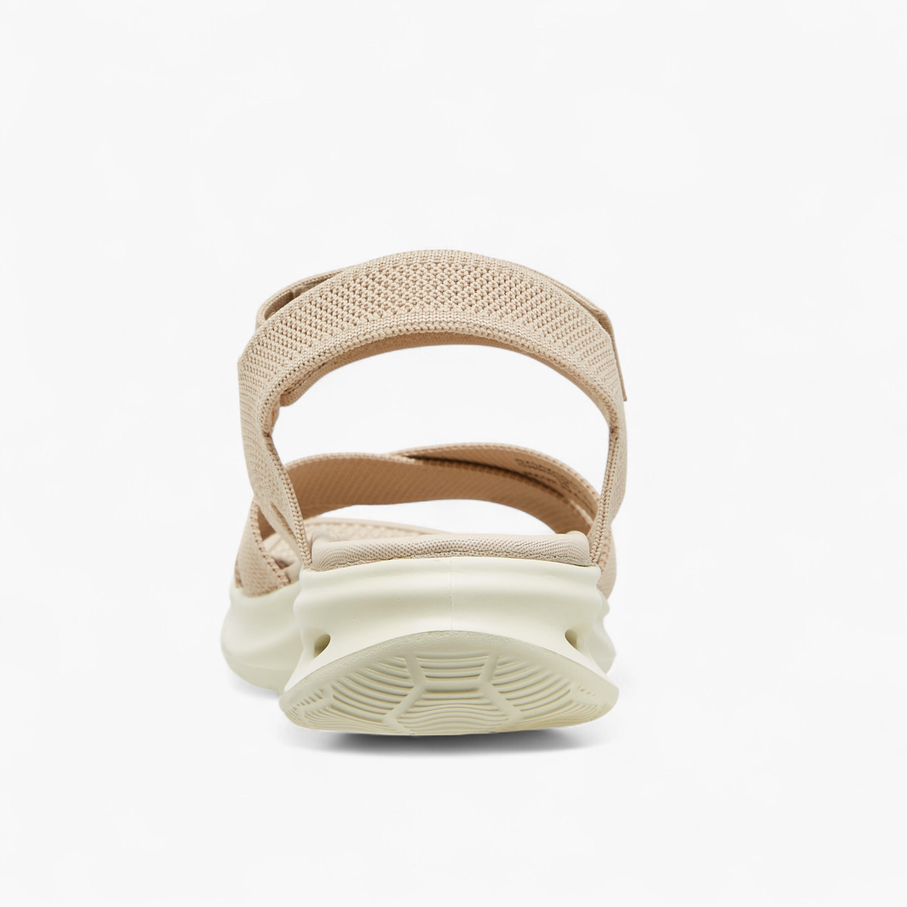 Le Confort Textured Cross Strap Sandals with Hook and Loop Closure-women-shoes-sandals-heeled-image-4