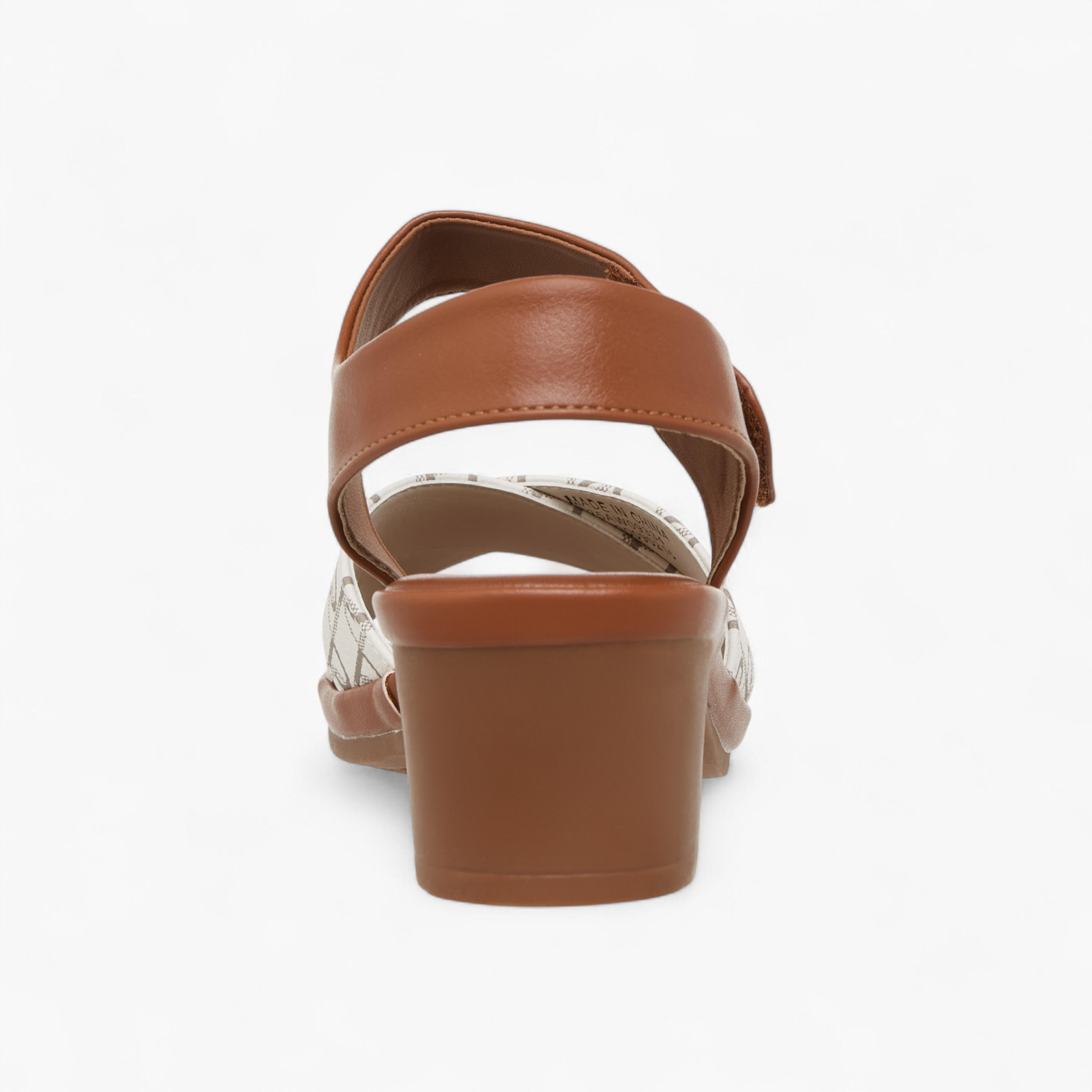 Paprika Monogram Print Sandals with Block Heels-women-shoes-sandals-heeled-image-5